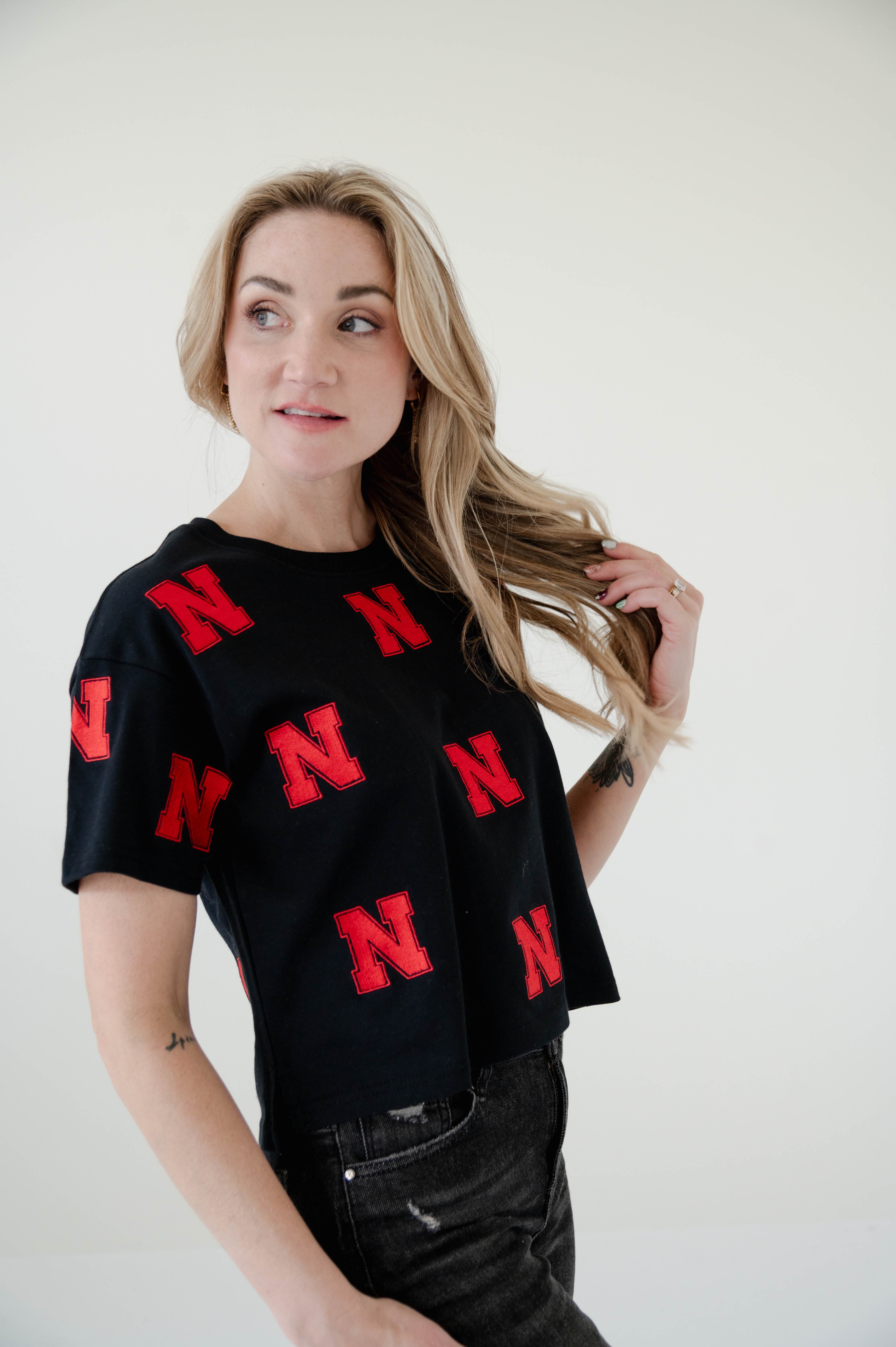 Ritter Multi Color Heavyweight Crop Tee - Nebraska Cornhuskers