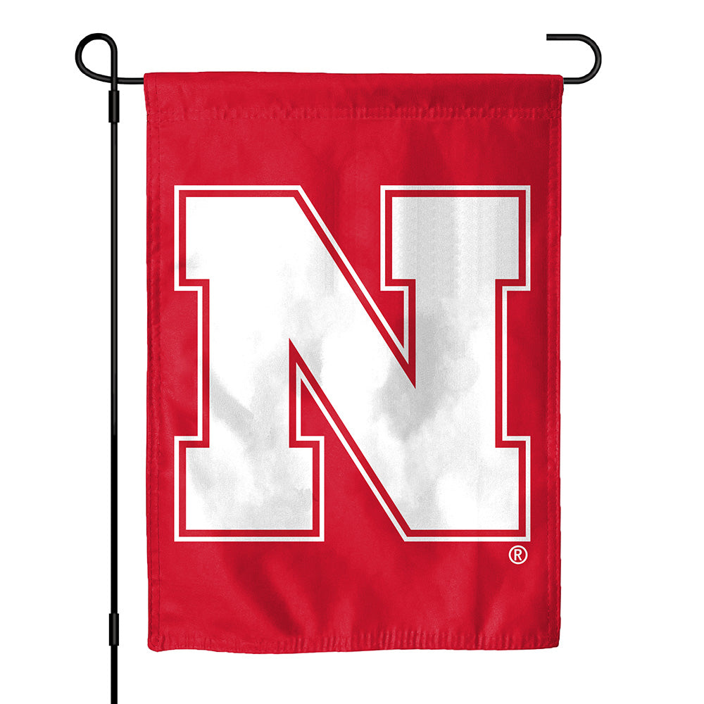 Block N - Garden Flags Double Sided Silk Screened 13in x 18in Nebraska Cornhuskers