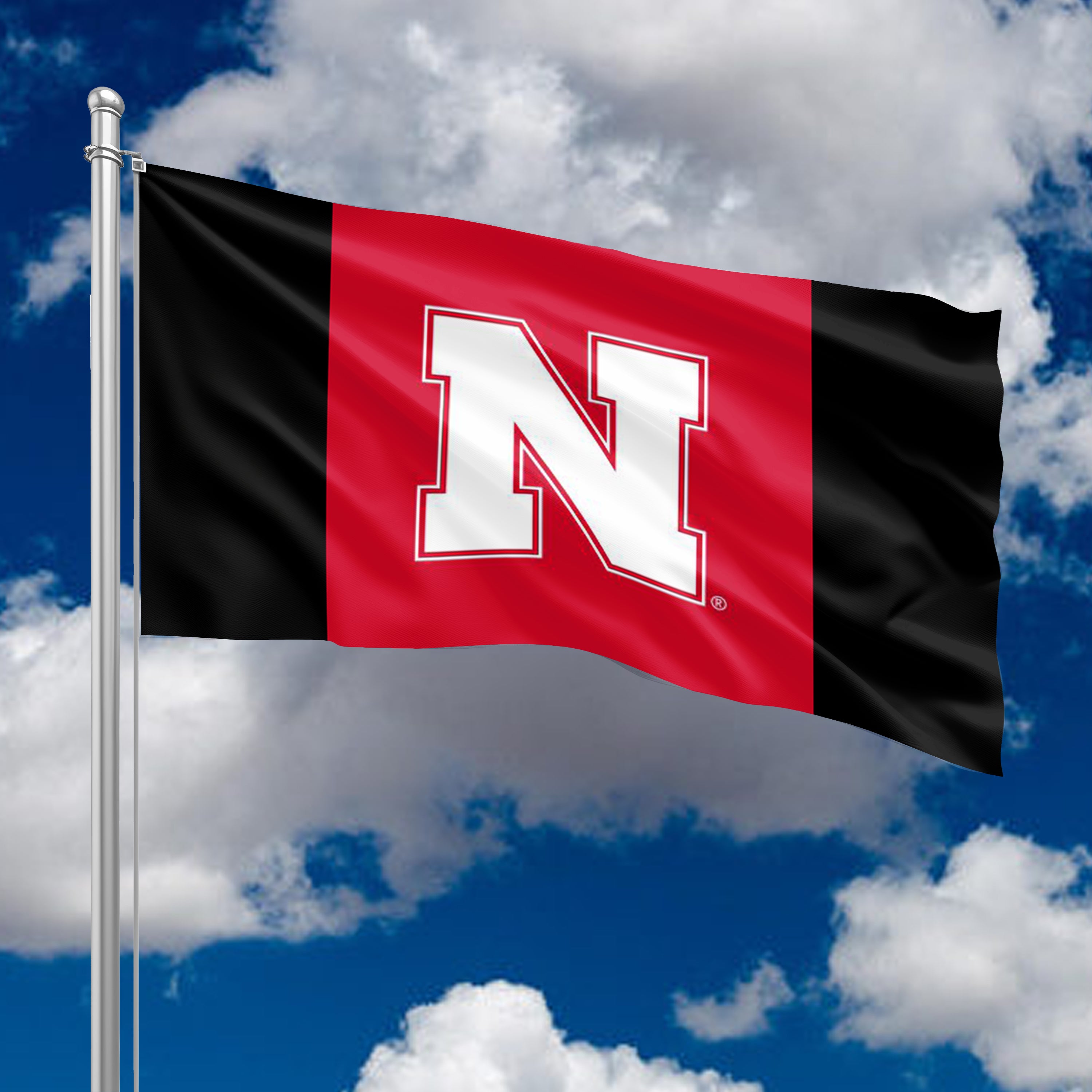Block N Stripe - 3ft x 5ft Flag Single Sided Applique Nebraska Cornhuskers