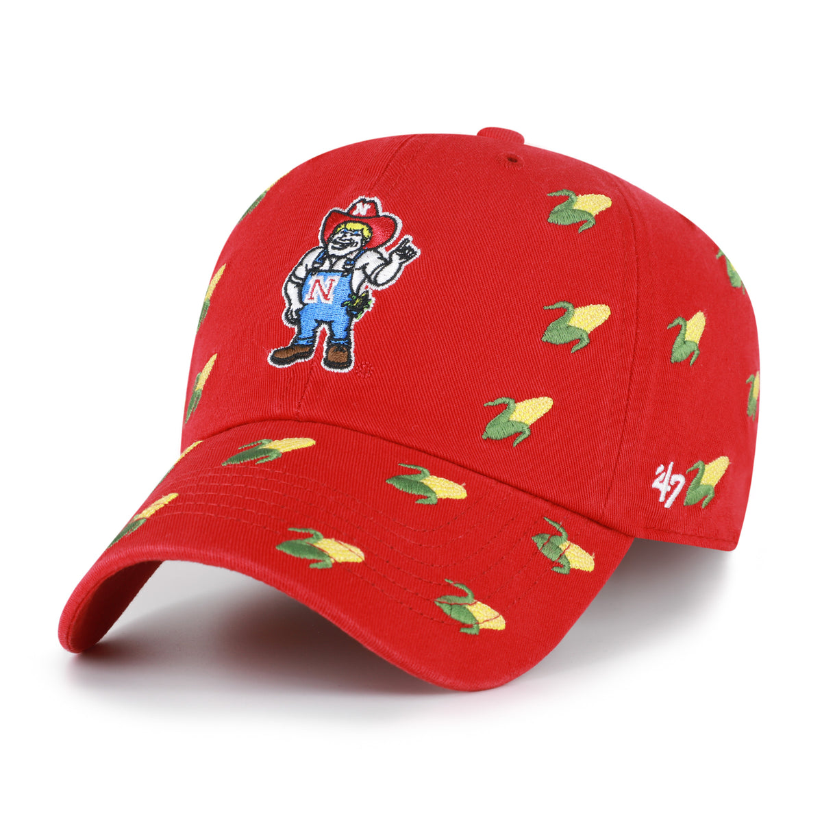 Women's Red Corn Confetti '47 Clean Up Hat, Curved Bill, Strapback - Nebraska Cornhuskers