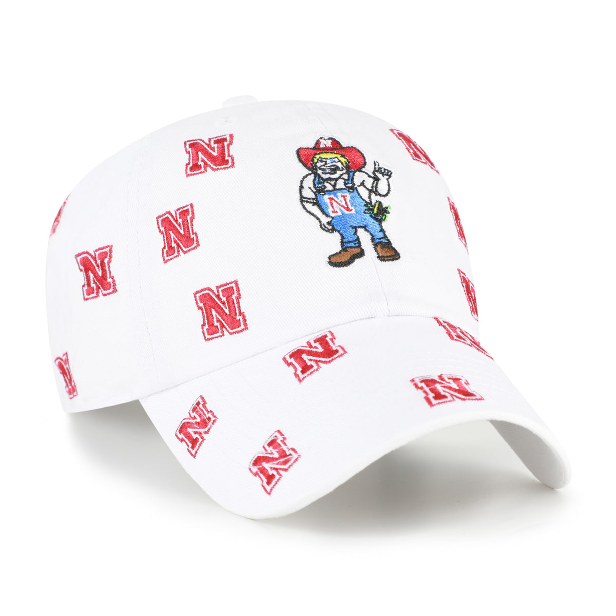 Women's White Confetti '47 Clean Up Hat, Curved Bill, Strapback - Nebraska Cornhuskers