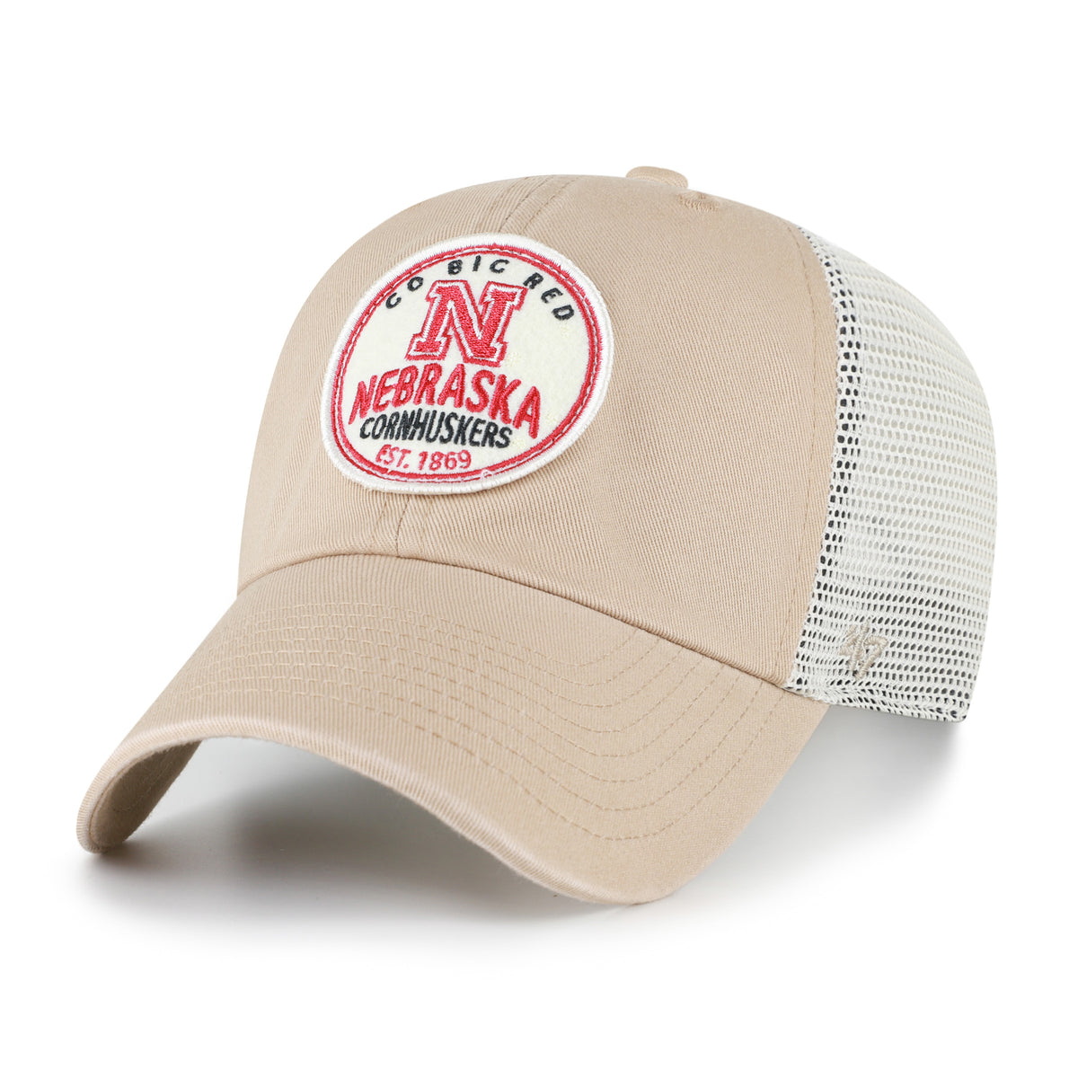 Mojave Patch Logo Line Tt '47 Clean Up Hat, Curved Bill, Snapback - Nebraska Cornhuskers