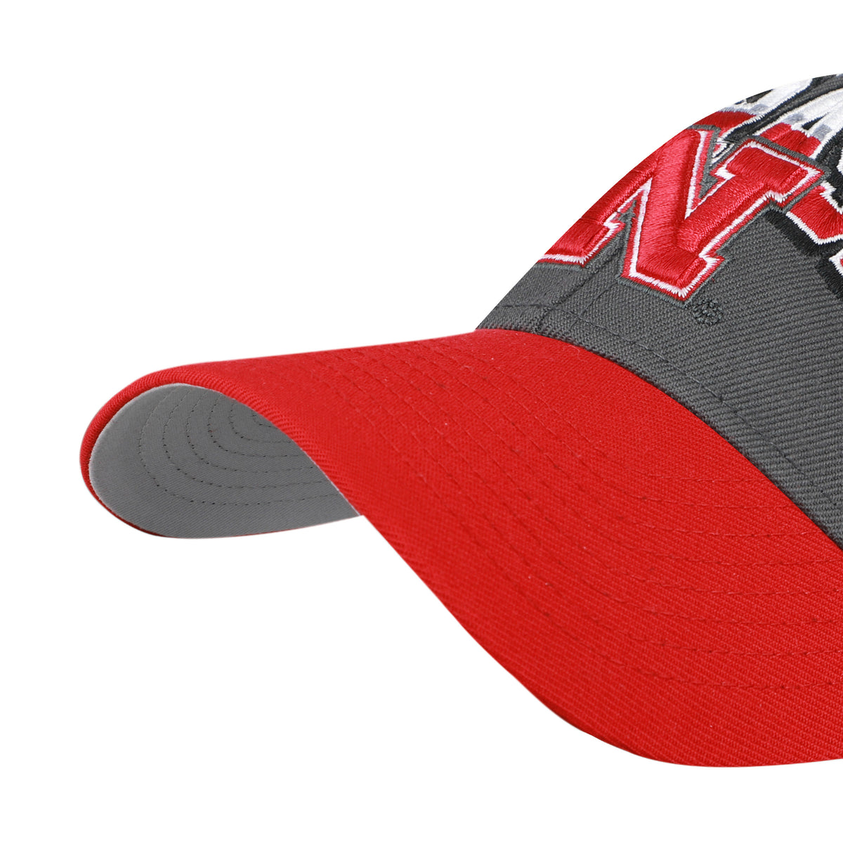 Charcoal Split Block '47 Mvp Hat, Curved Bill, Velcro - Nebraska Cornhuskers