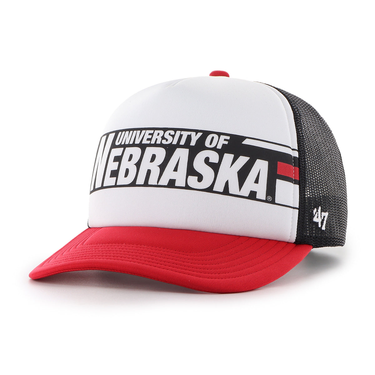 YOUTH '47 Trucker Foam Hat, Pre-Curved Bill, Snapback - Nebraska Cornhuskers