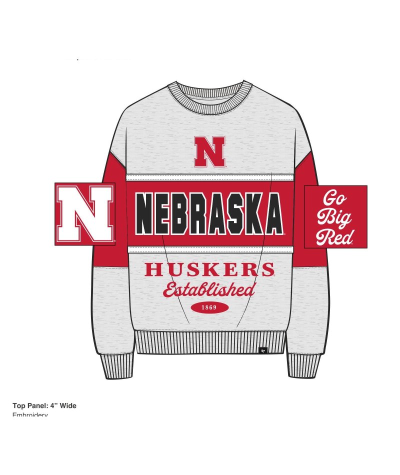 Racer Red Blockfield Maximalist Crew - Nebraska Cornhuskers