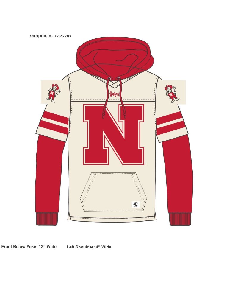 Cream Split Zone II Hoodie - Nebraska Cornhuskers