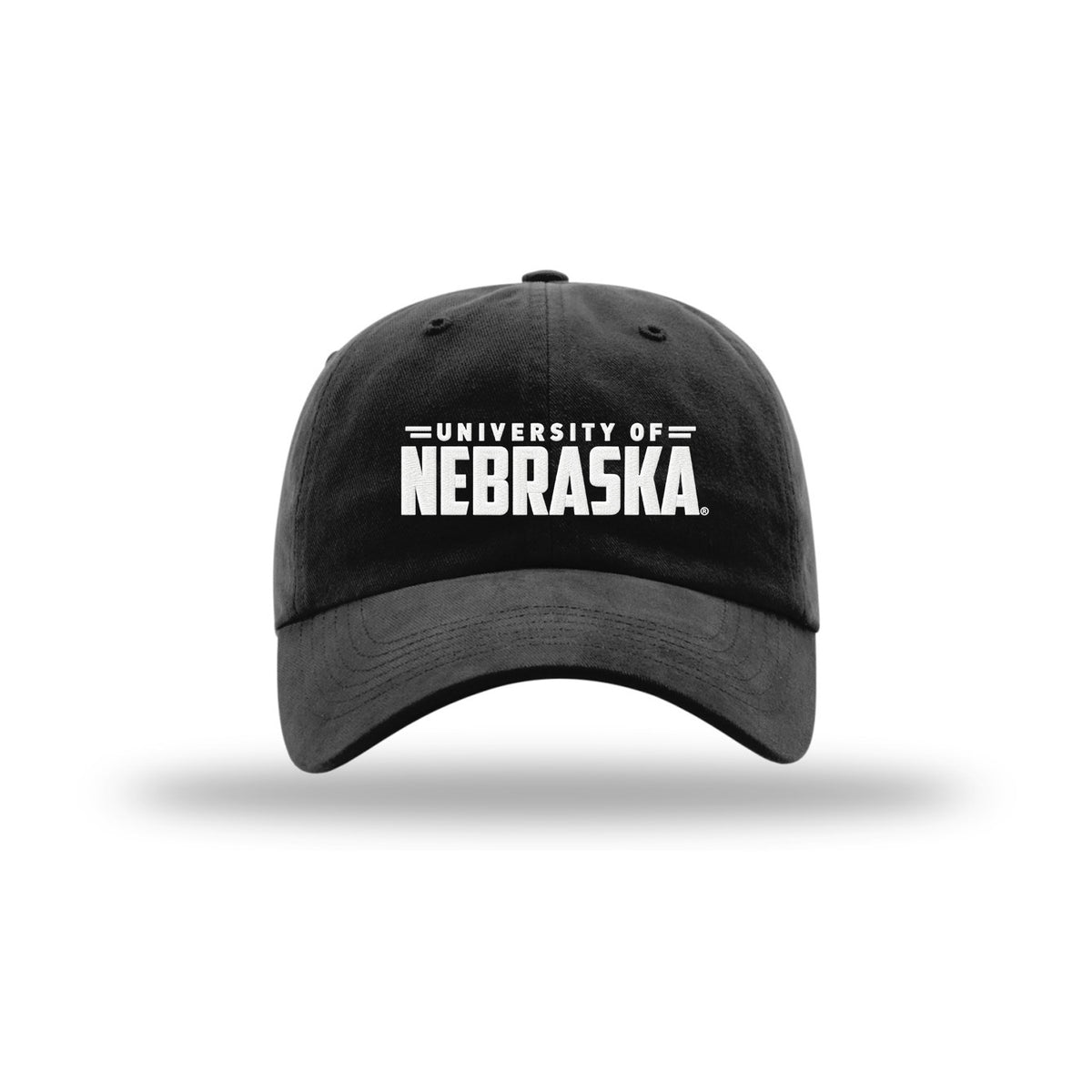 Classic Univ of Nebraska Black Hat, Curved Bill, Strapback - Nebraska Cornhuskers