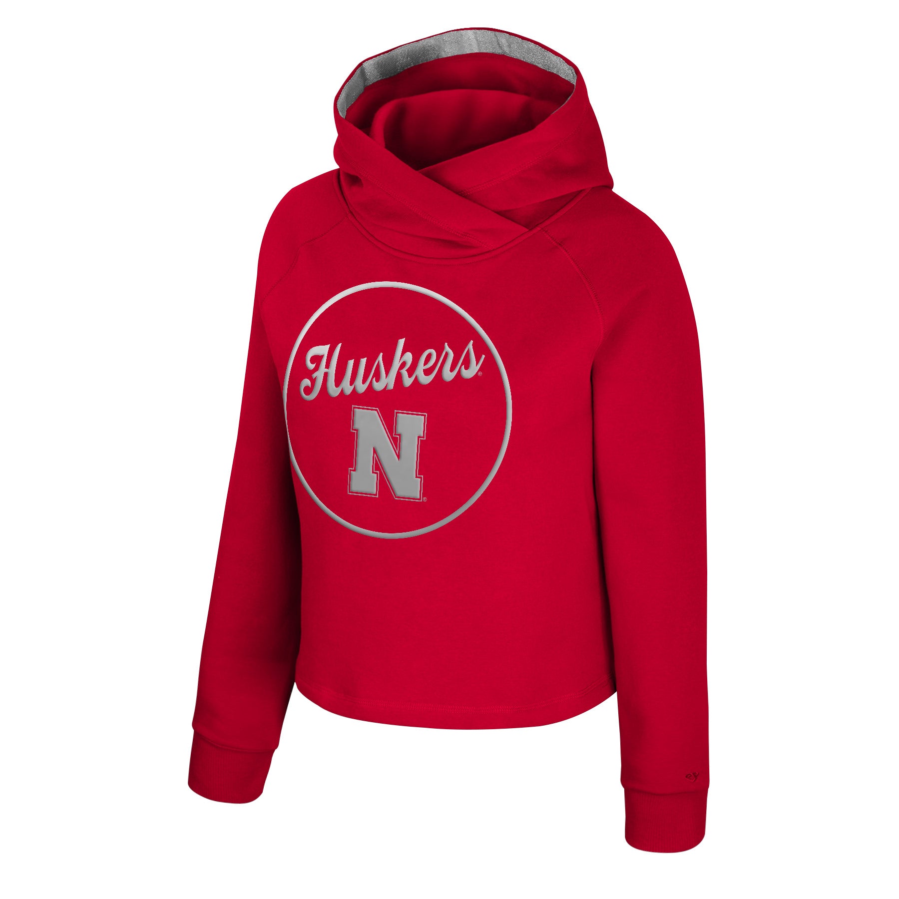 Red Mid-Crop Silver Lining Hoodie Nebraska Cornhuskers
