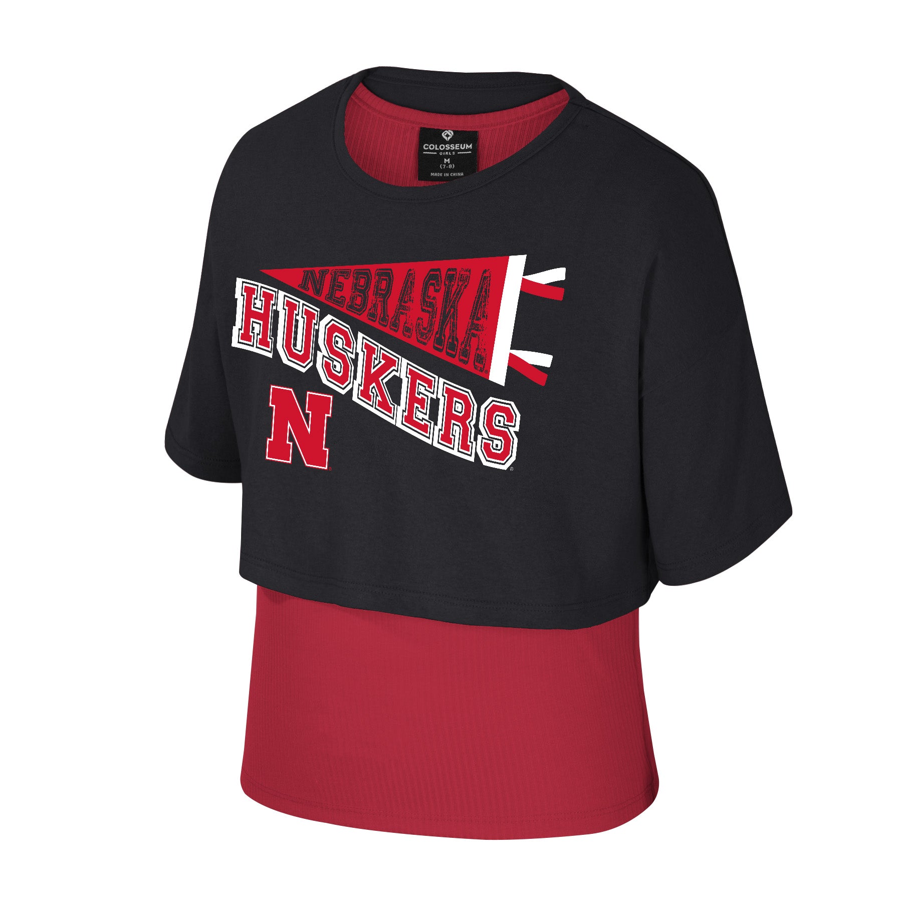Girls Youth Riley 2fer Tee - Nebraska Cornhuskers
