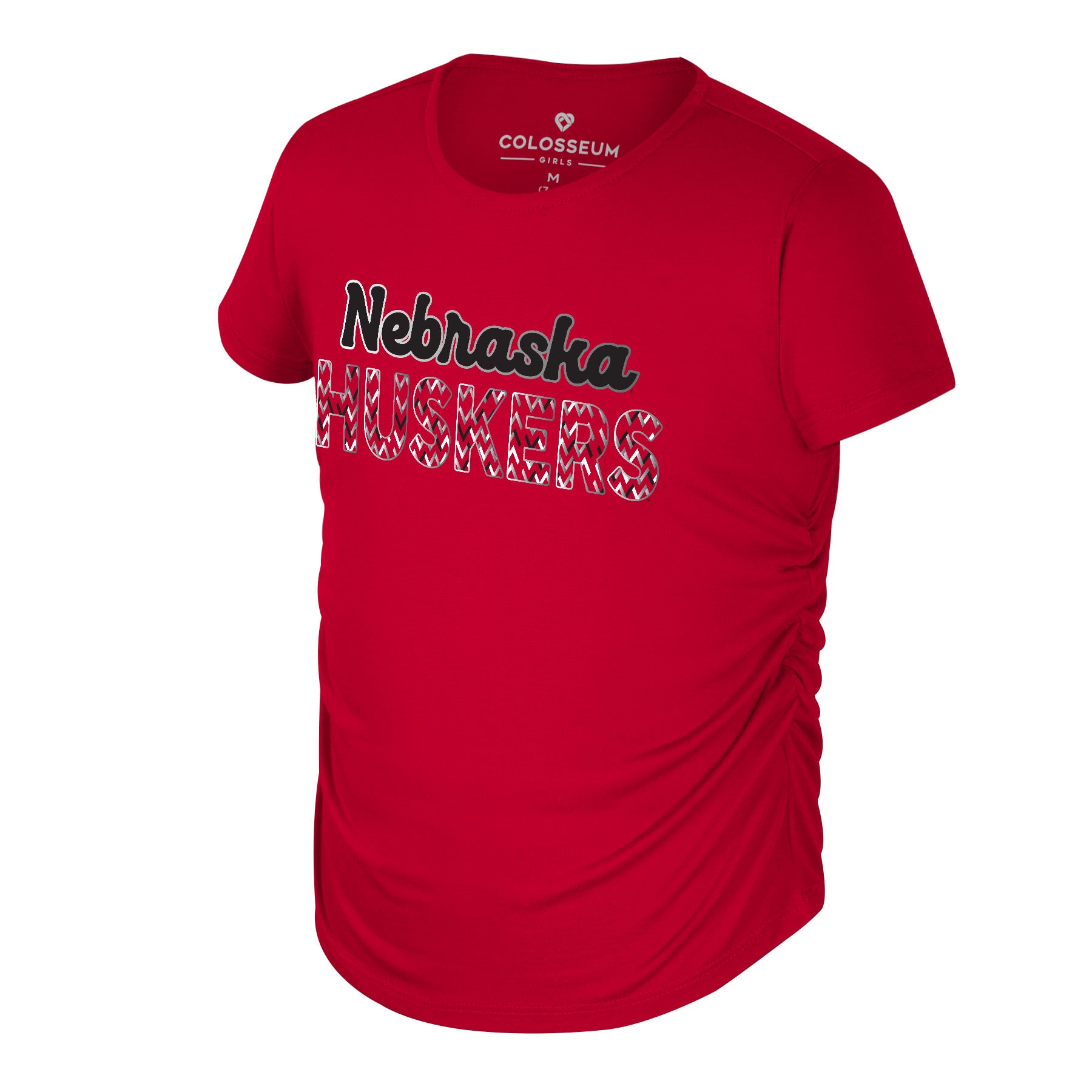 Girls Youth Bree Ruches Tee - Nebraska Cornhuskers