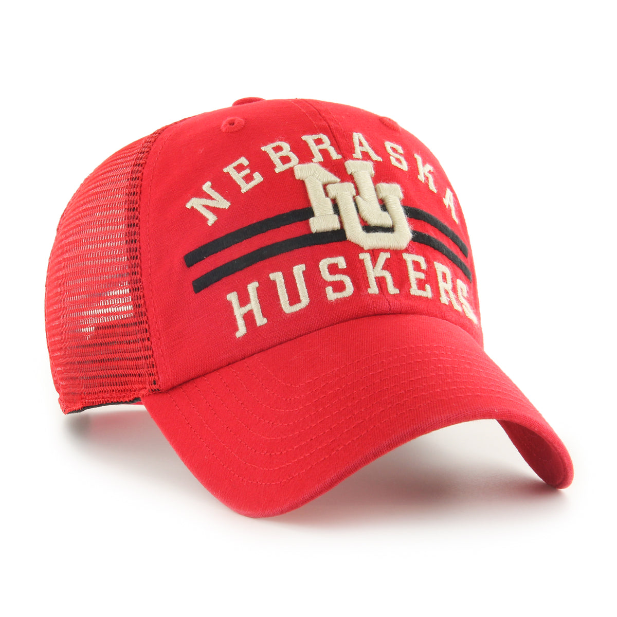 NU '47 Clean Up Trucker Hat, Curved Bill, Snapback - Nebraska Cornhuskers