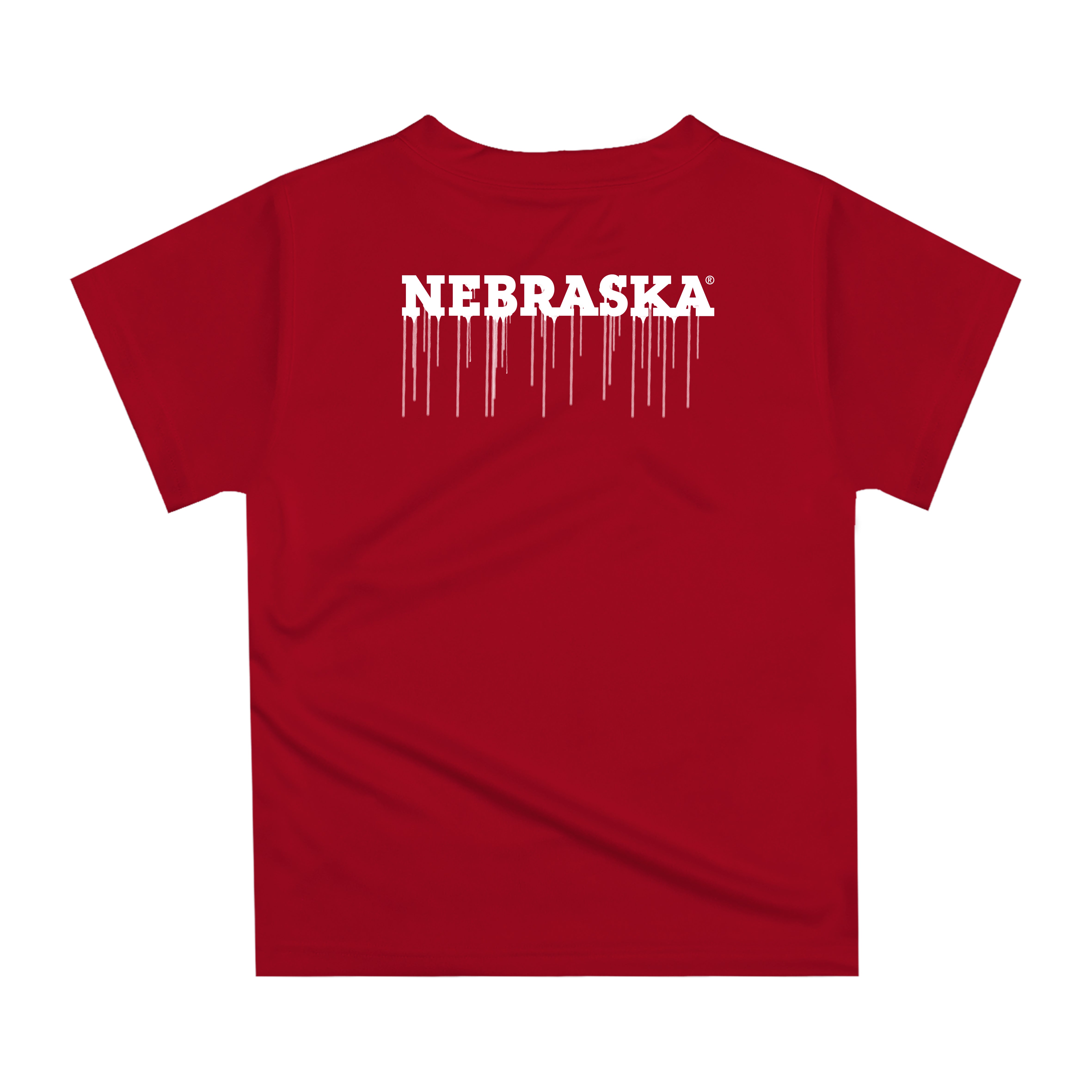 Cardinal Youth Football Drip Design T-Shirt - Nebraska Cornhuskers