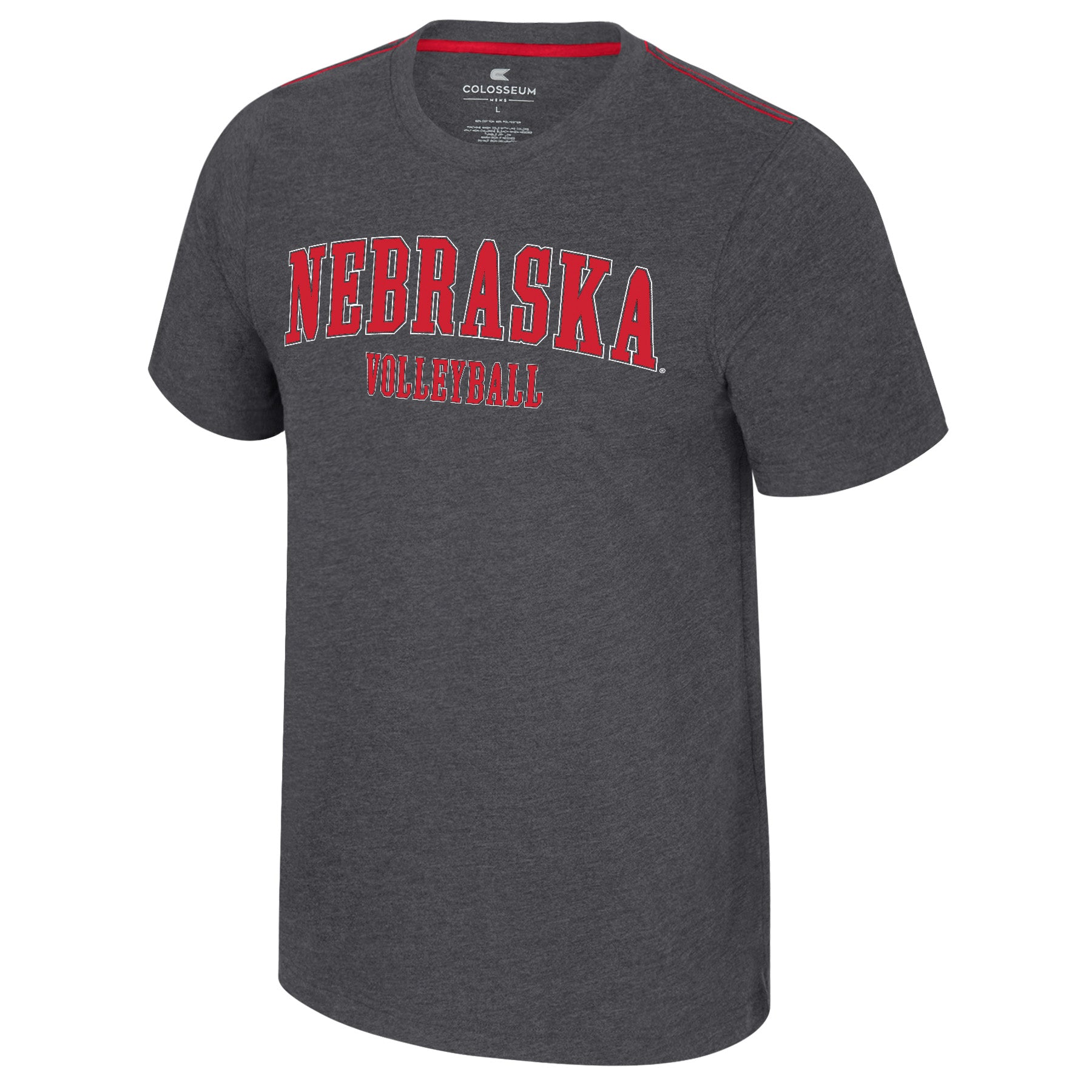 Carmy Volleyball Short Sleeve Tee in Charcoal - Nebraska Cornhuskers