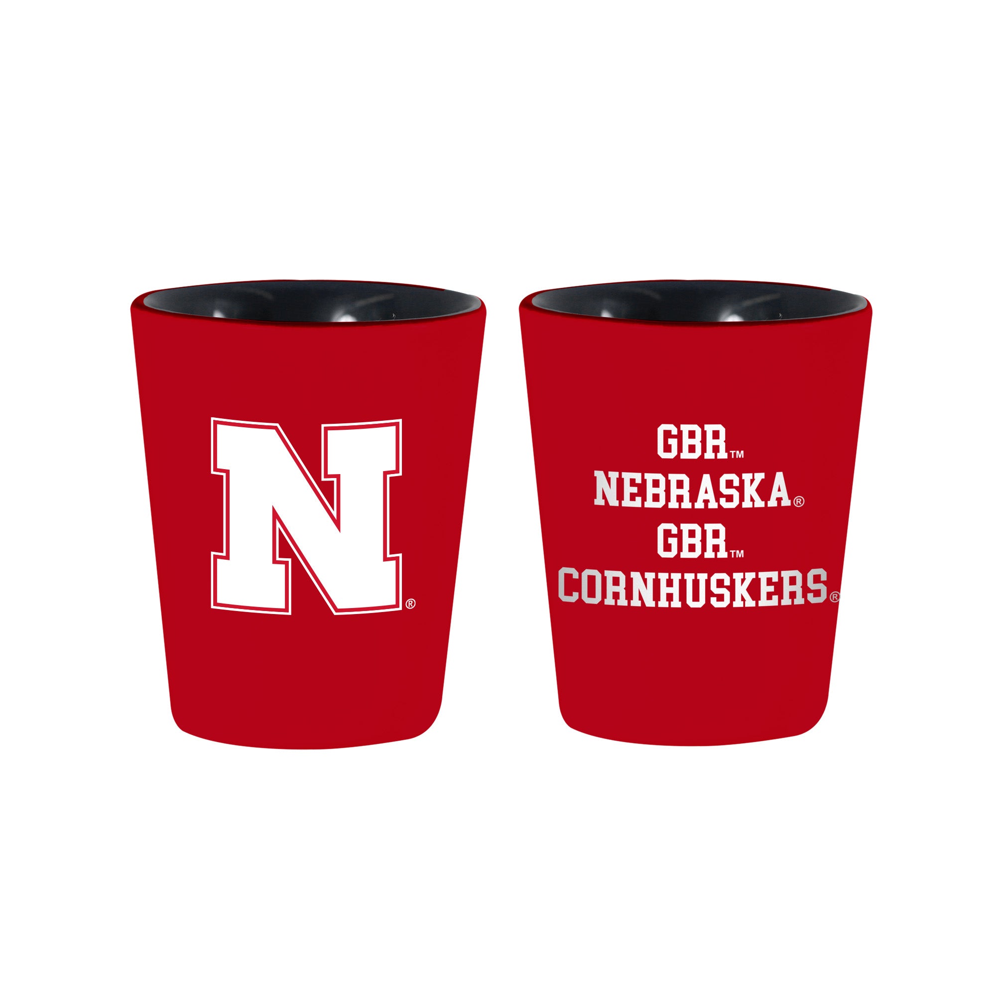 Ceramic Vivid-Color Shot Glass Black - Nebraska Cornhuskers
