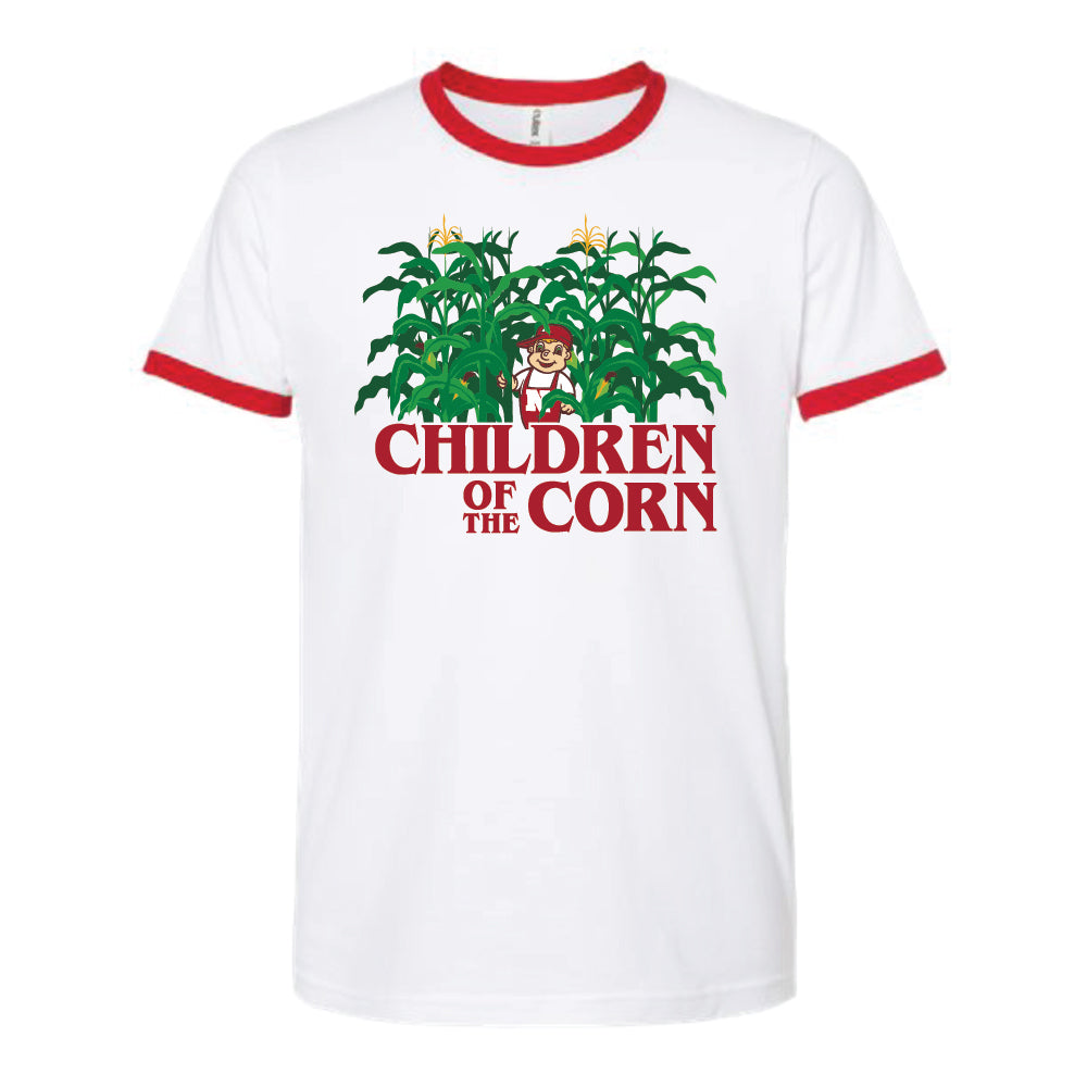 Children of the Corn White and Red Tee - Nebraska Cornhuskers