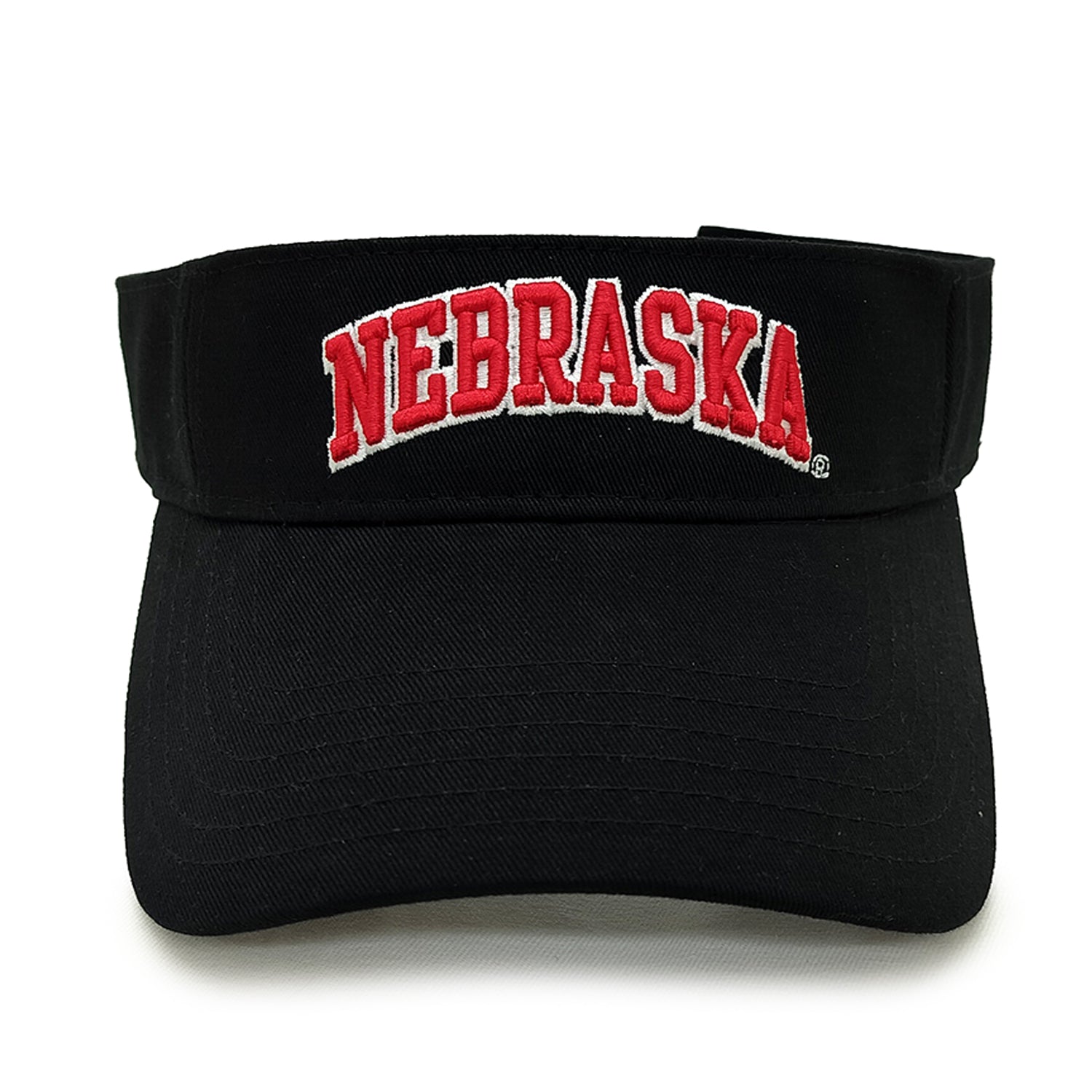 Classic Twill Adjustable Visor in Black - Nebraska Cornhuskers