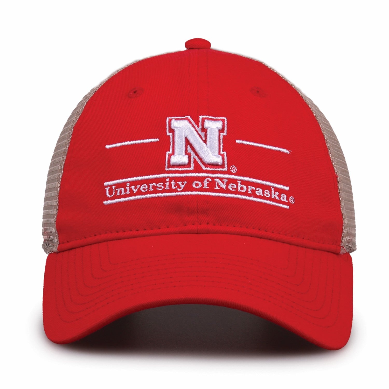 Classic Twill Soft Mesh Trucker Hat, Curved Bill, Snapback - Nebraska Cornhuskers