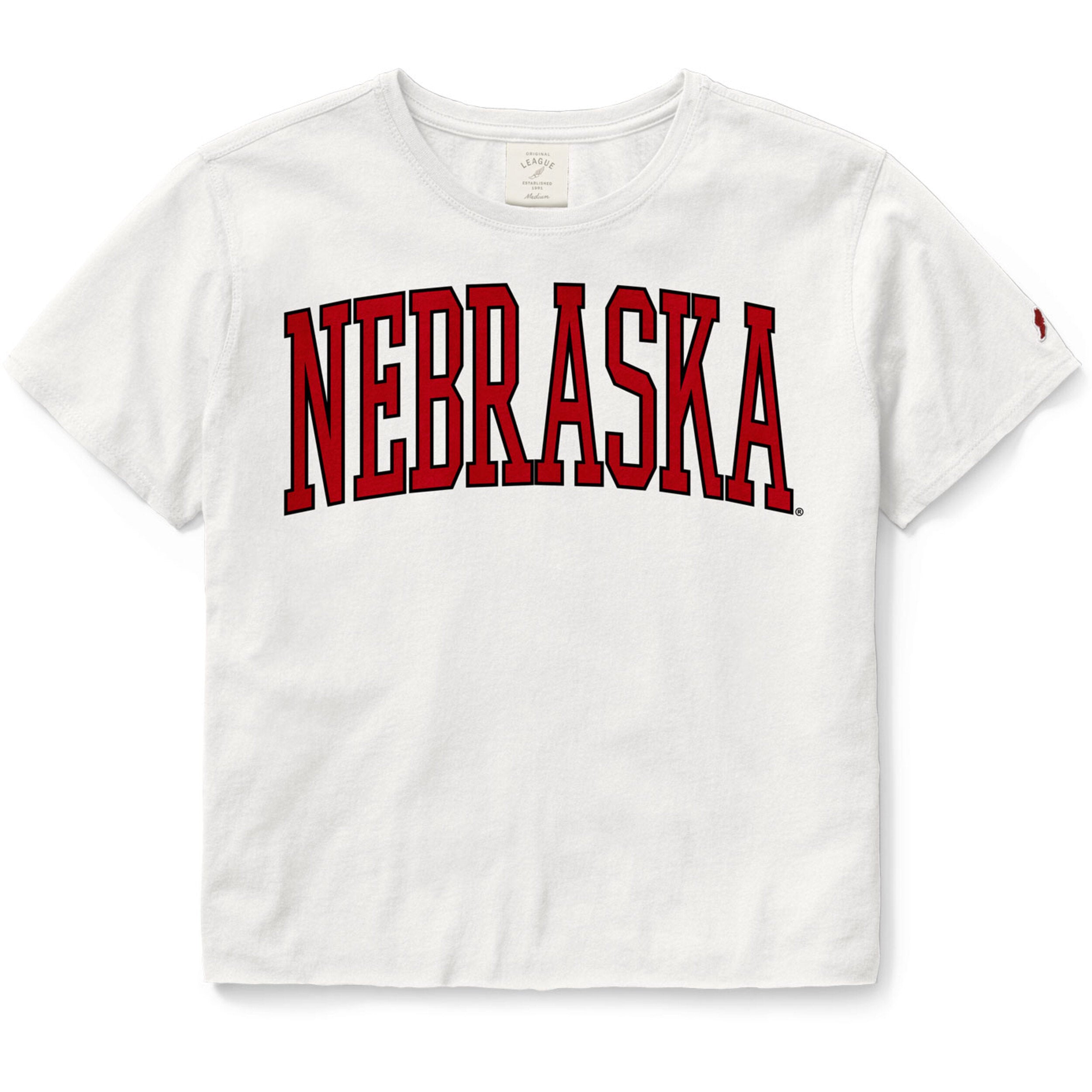 Clothesline Cotton Crop Tee in White - Nebraska Cornhuskers