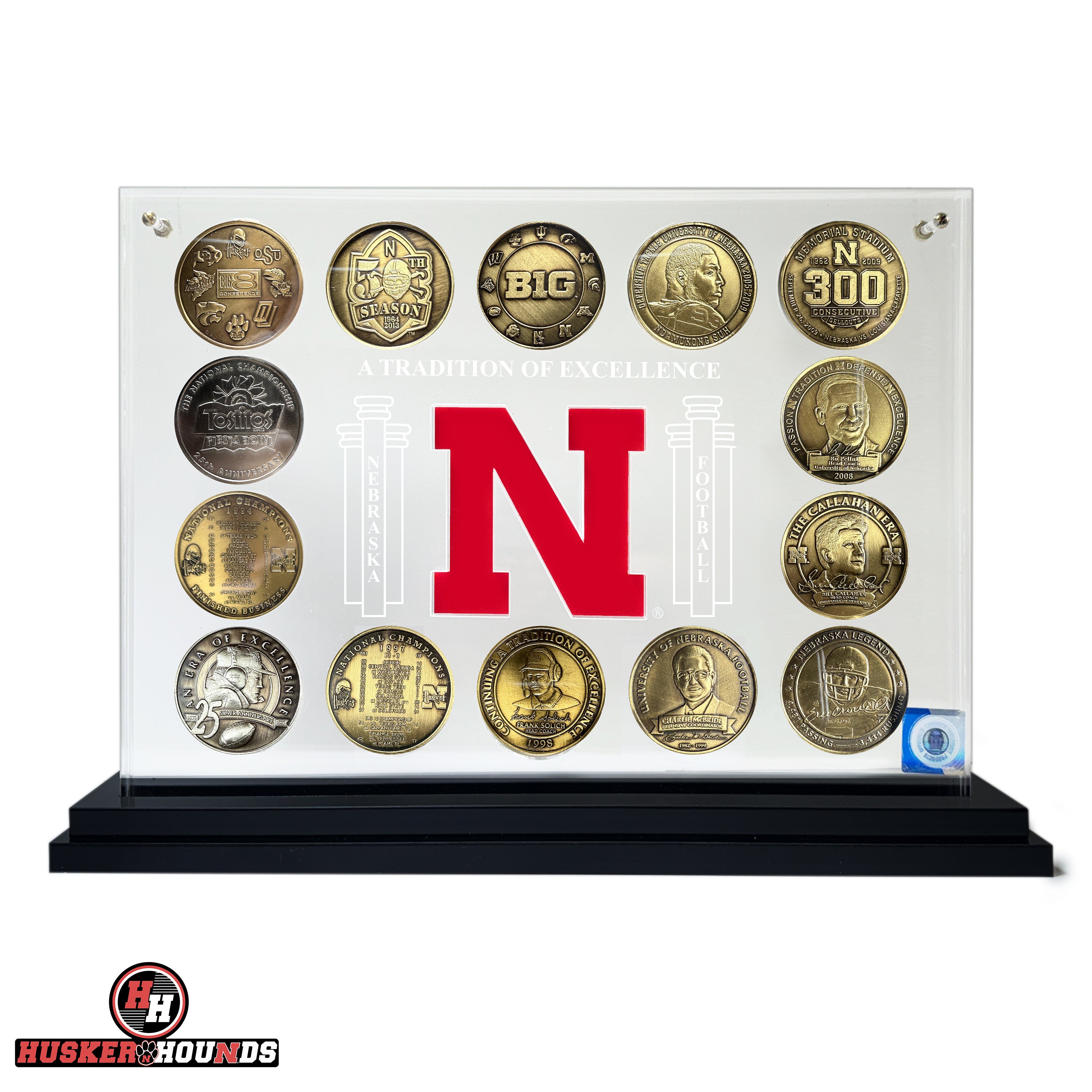 14 Authentic Coin Collection with Case - Nebraska Cornhuskers