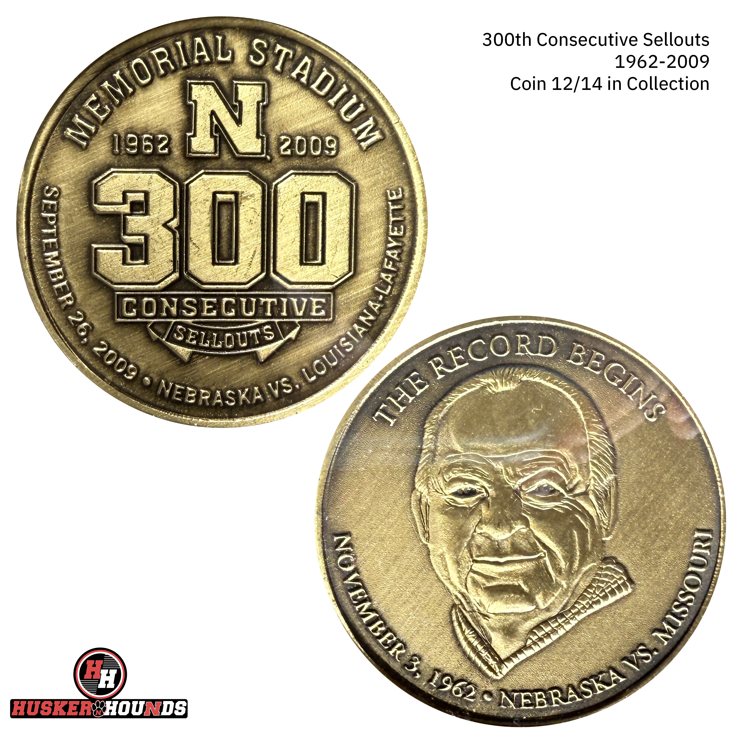 14 Authentic Coin Collection with Case - Nebraska Cornhuskers