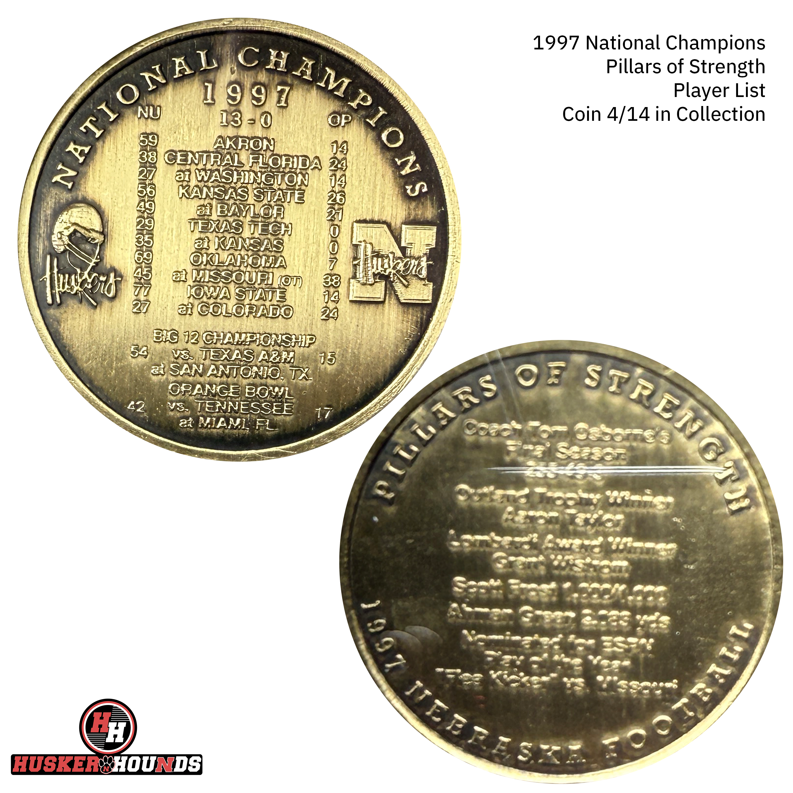 14 Authentic Coin Collection with Case - Nebraska Cornhuskers