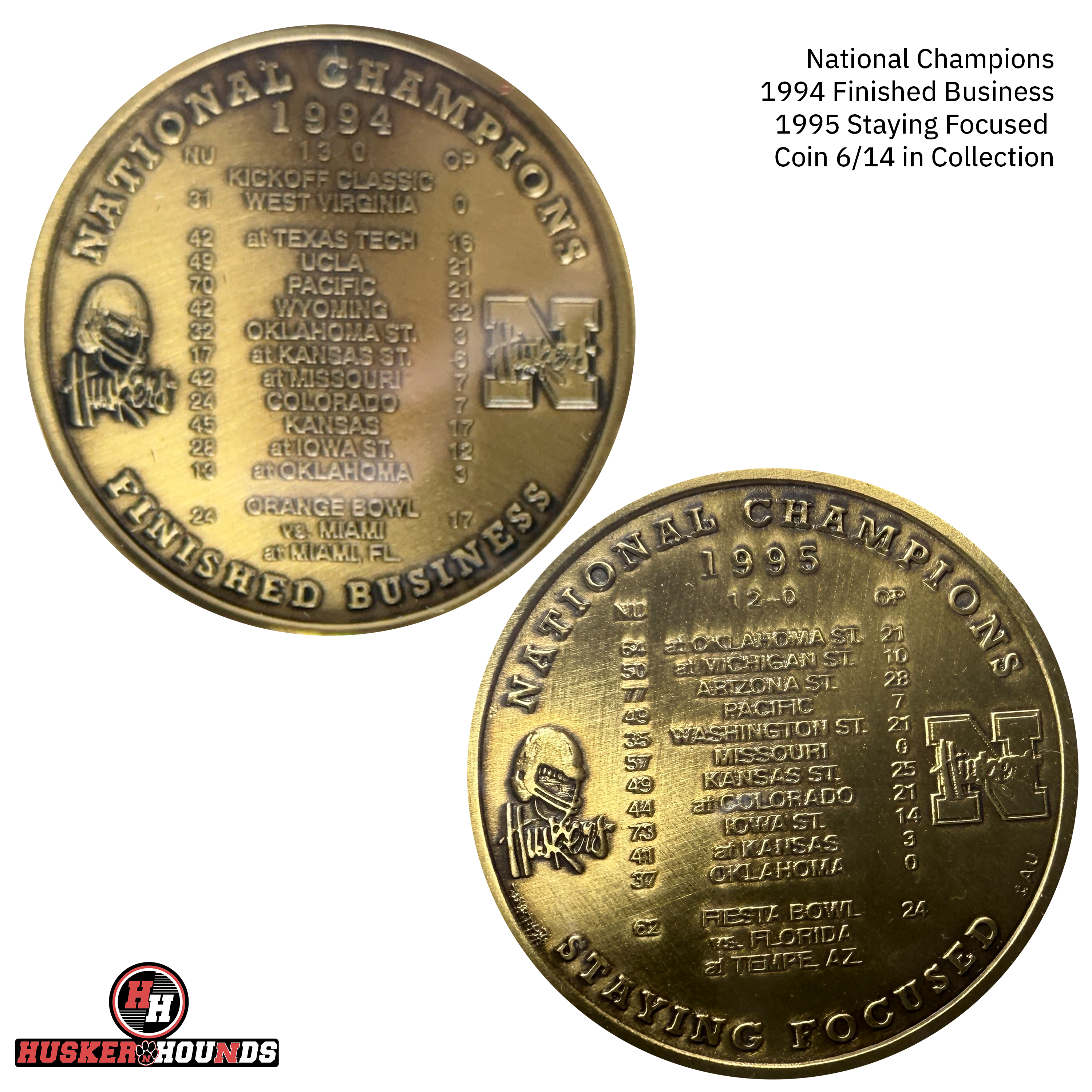 14 Authentic Coin Collection with Case - Nebraska Cornhuskers