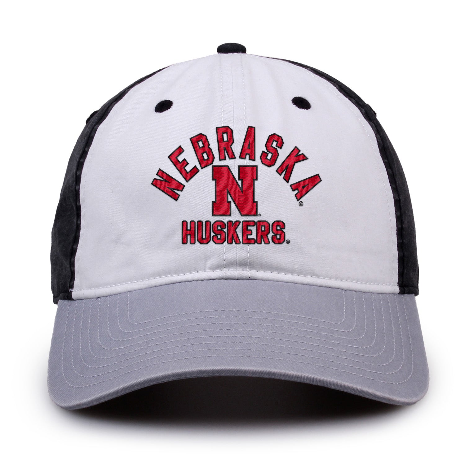 Combed Cotton in Split Tone Hat, Curved Bill, Strapback - Nebraska Cornhuskers