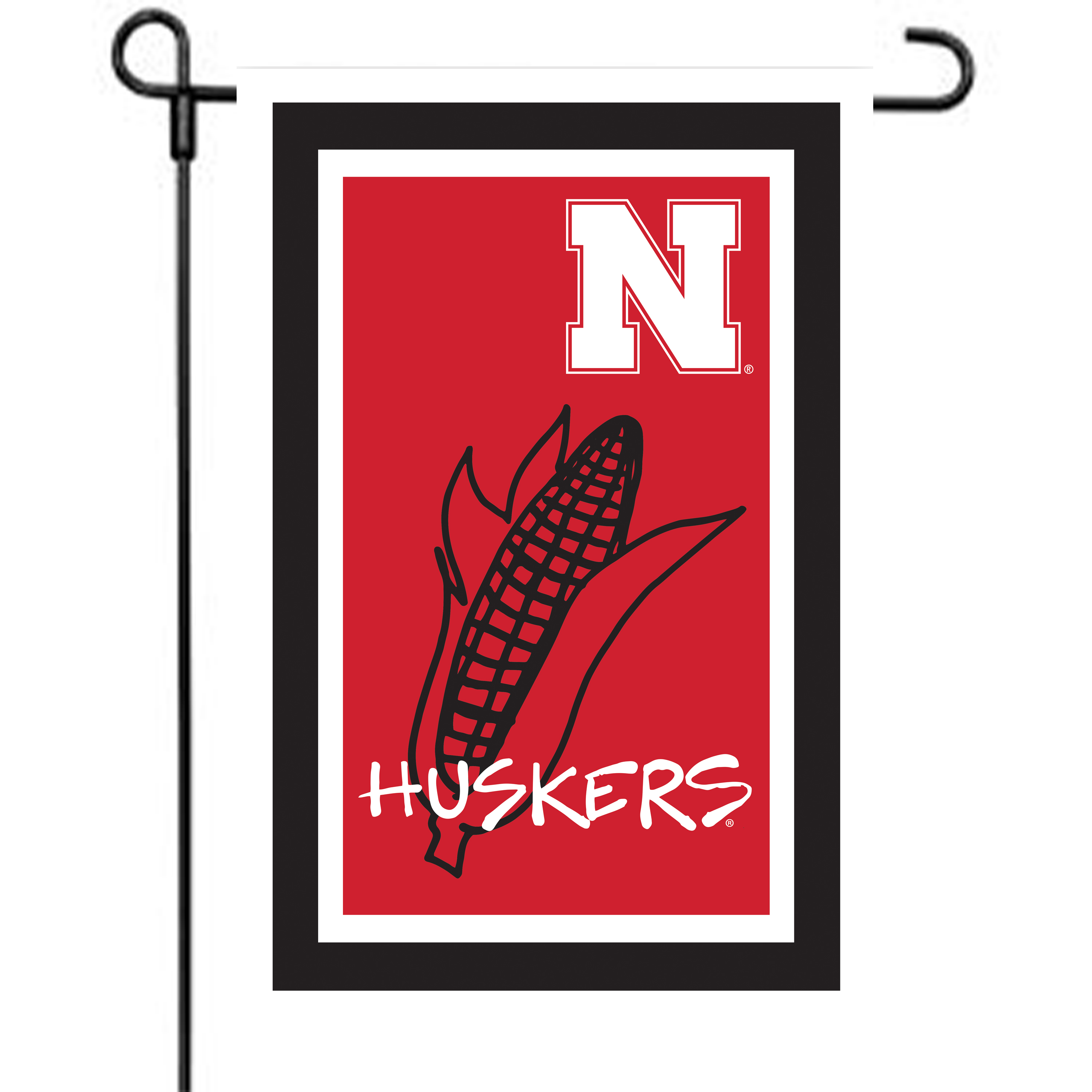 Vintage Corn - Garden Flags Double Sided Silk Screened 13in x 18in - Nebraska Cornhuskers
