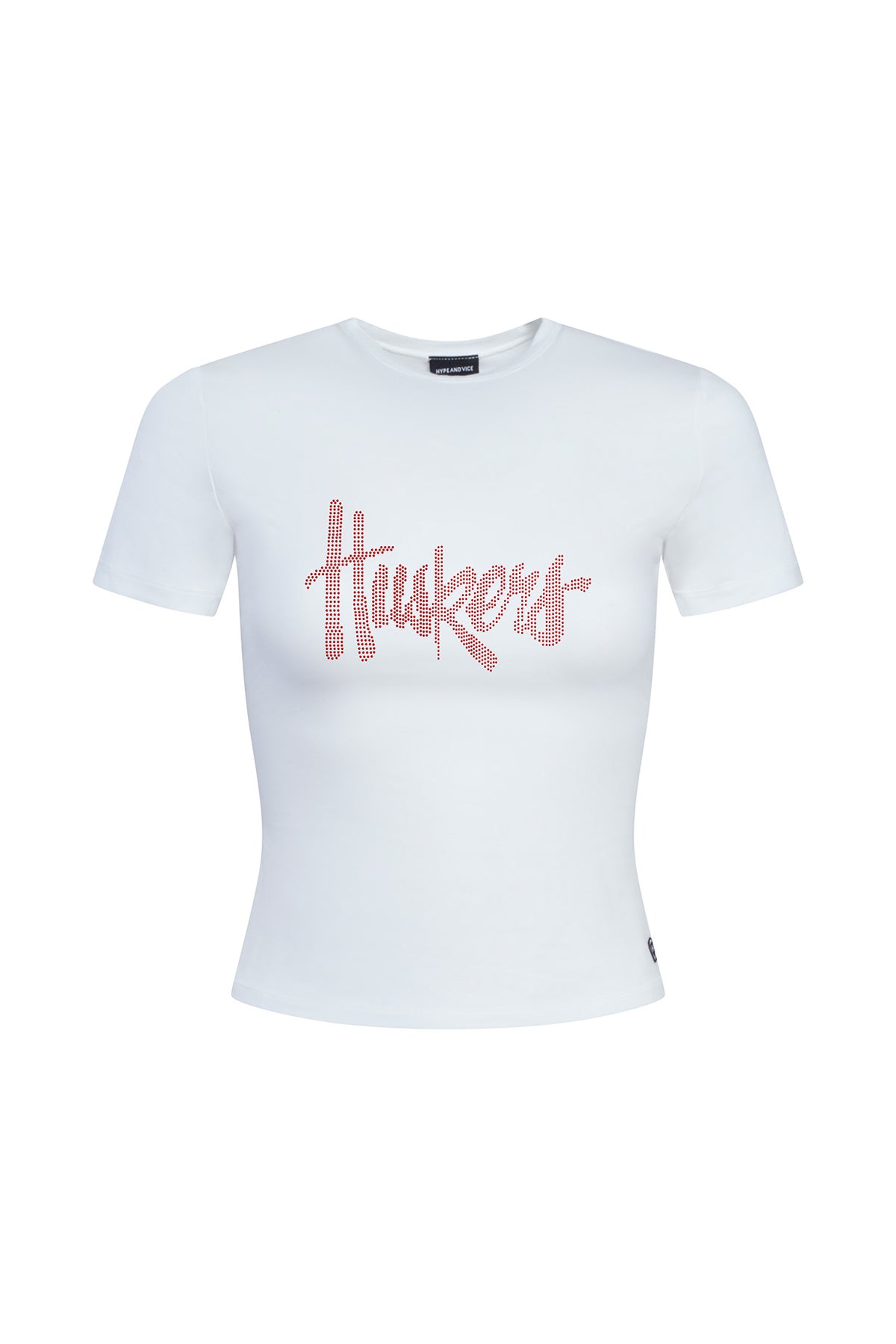 Cotton Jersey in White with Bling T-Shirt by Hype & Vice - Nebraska Cornhuskers