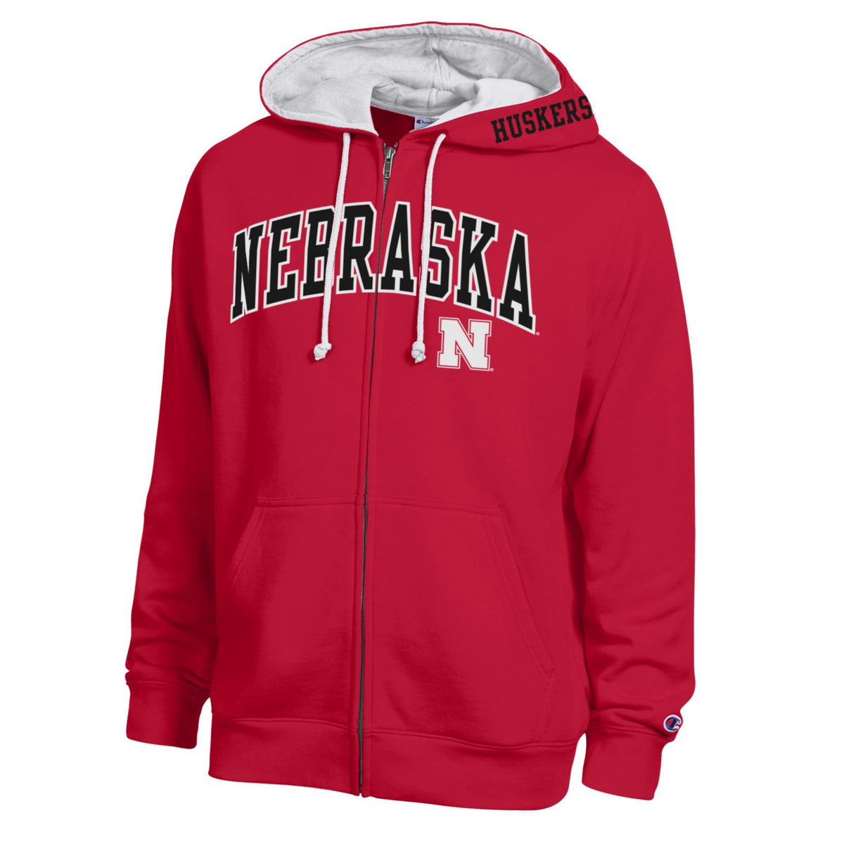 Crowned Hooded Zip-Up Jacket in Red - Nebraska Cornhuskers