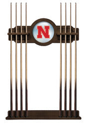 Cue Rack Navajo Wood Finish - Holland - Nebraska Cornhuskers
