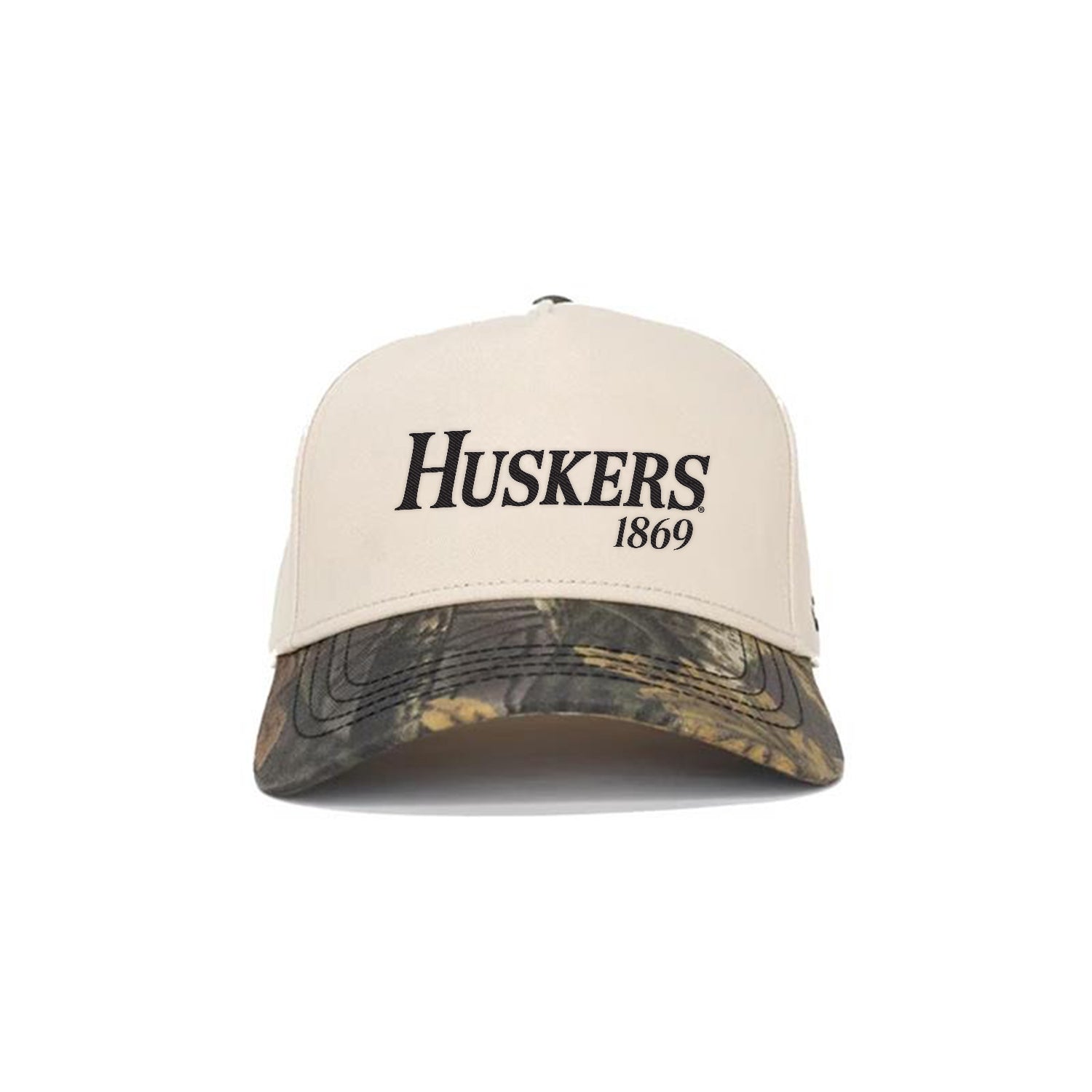 Draft Class Collection C46 - Hunt Club Natural Real Tree Hat, Snapback, Curved Bill - Nebraska Cornhuskers