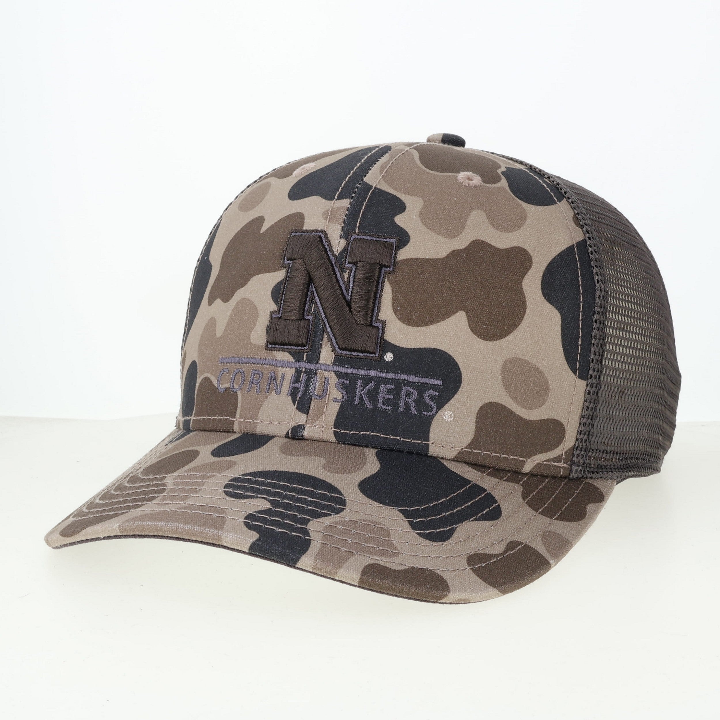 Duck Camo MPS Trucker Hat, Pre-Curved Bill, Snapback - Nebraska Cornhuskers