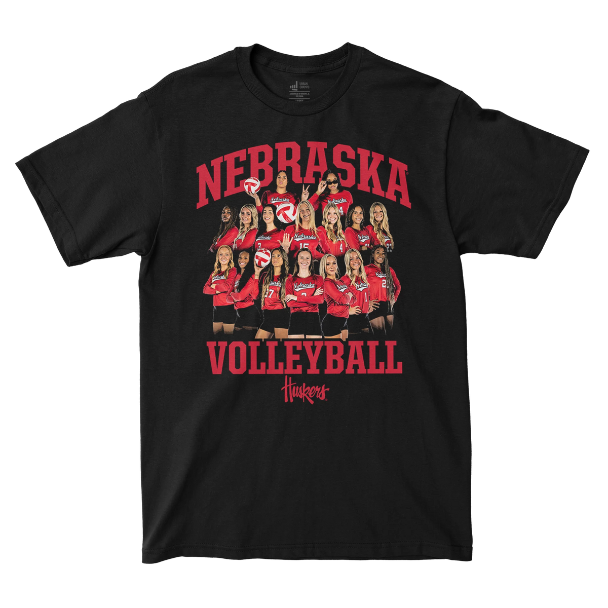 EXCLUSIVE NIL RELEASE Volleyball Team Black Tee Nebraska Volleyball