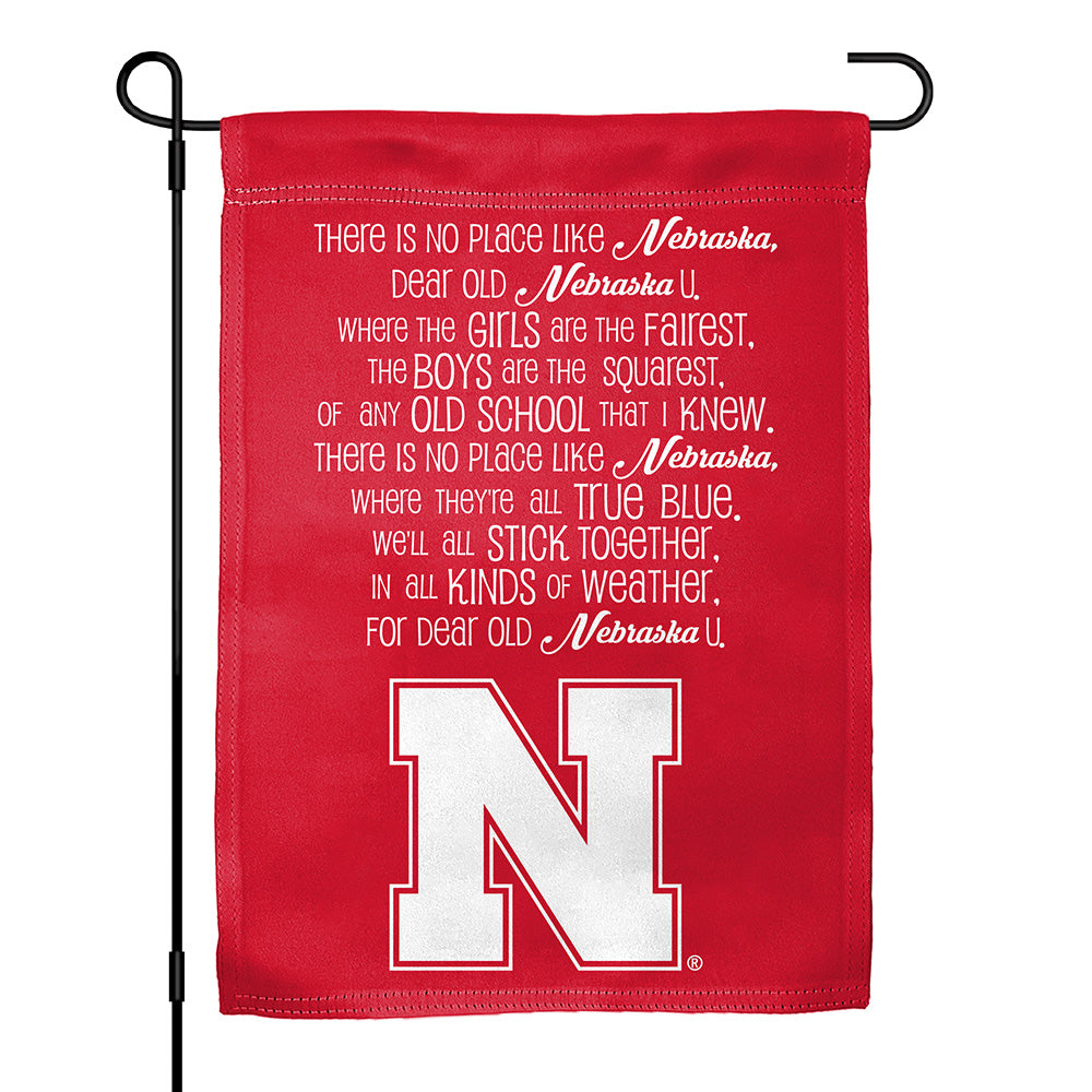 Fight Song - Garden Flags Double Sided Transfer 13in x 18in Nebraska Cornhuskers