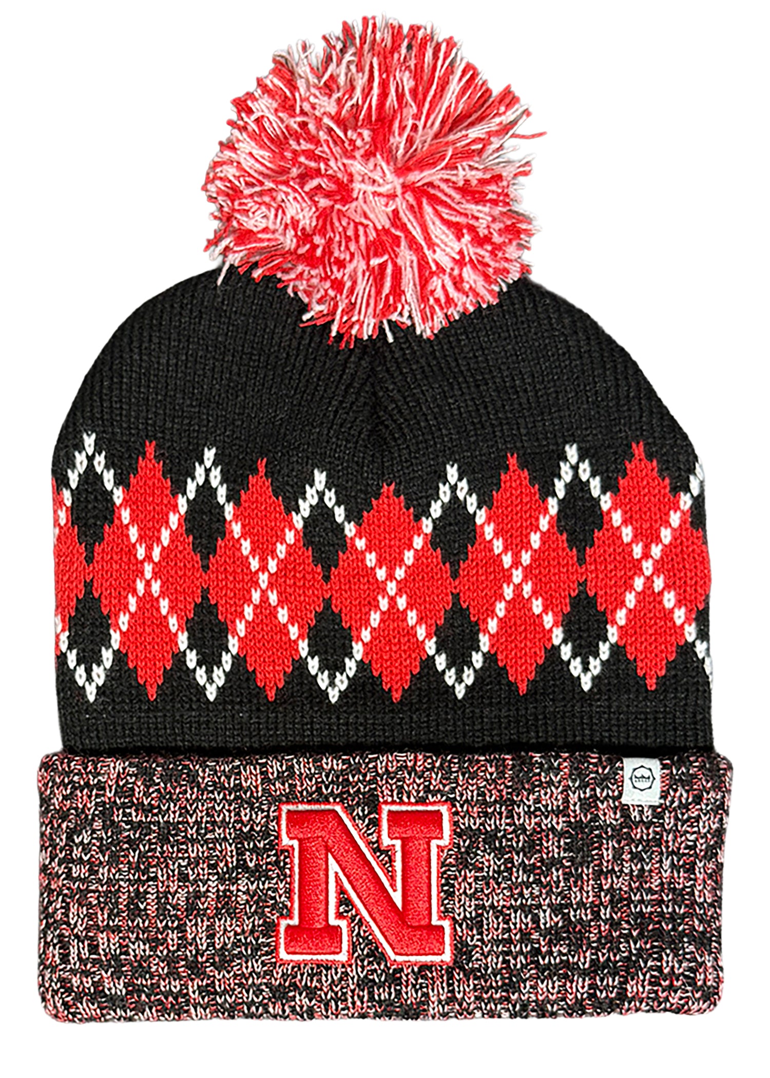 Blur Knit Hat with Pom