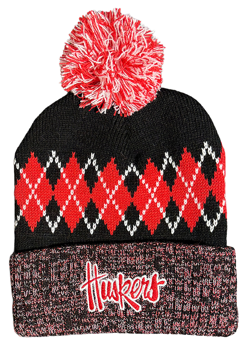 Blur Knit Hat with Pom