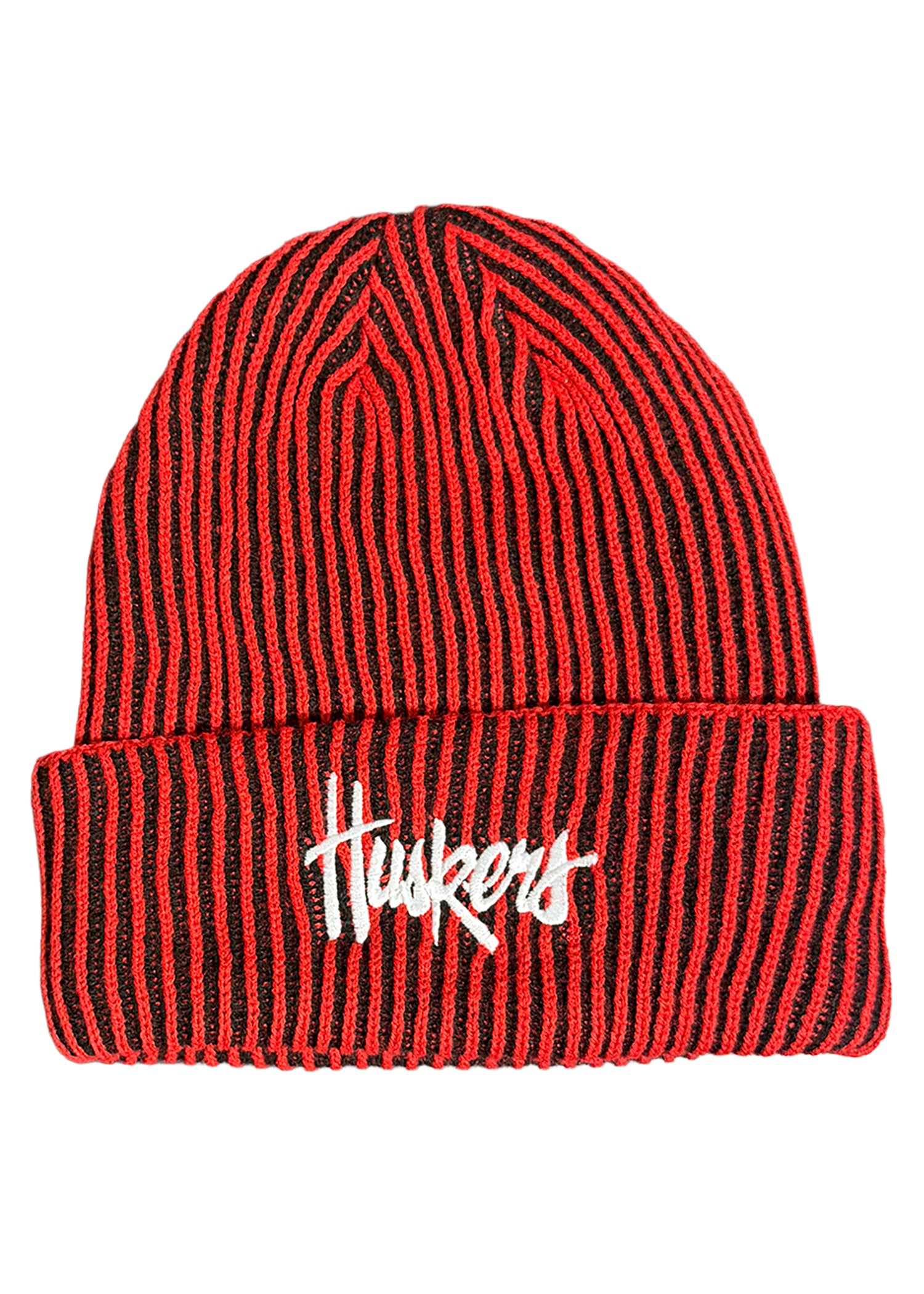 Striped “N” Patch Cuff Beanie