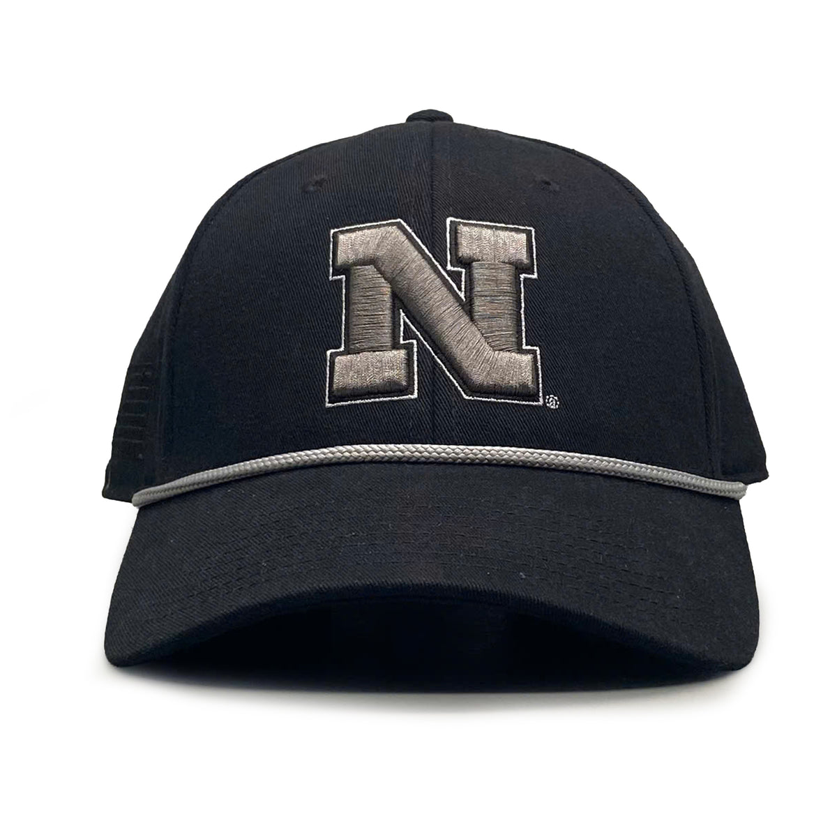 Black N with Rope Hat, Curved Bill, Strapback - Nebraska Cornhuskers