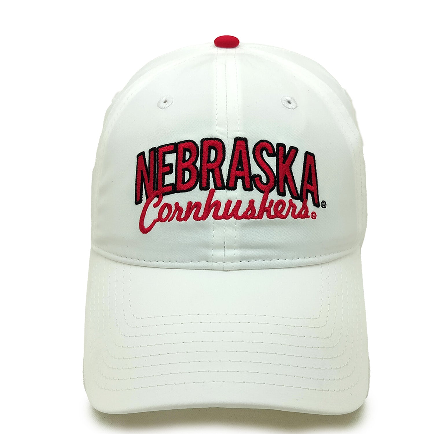 GameChanger Ladies White Hat, Curved Bill, Strapback - Nebraska Cornhuskers