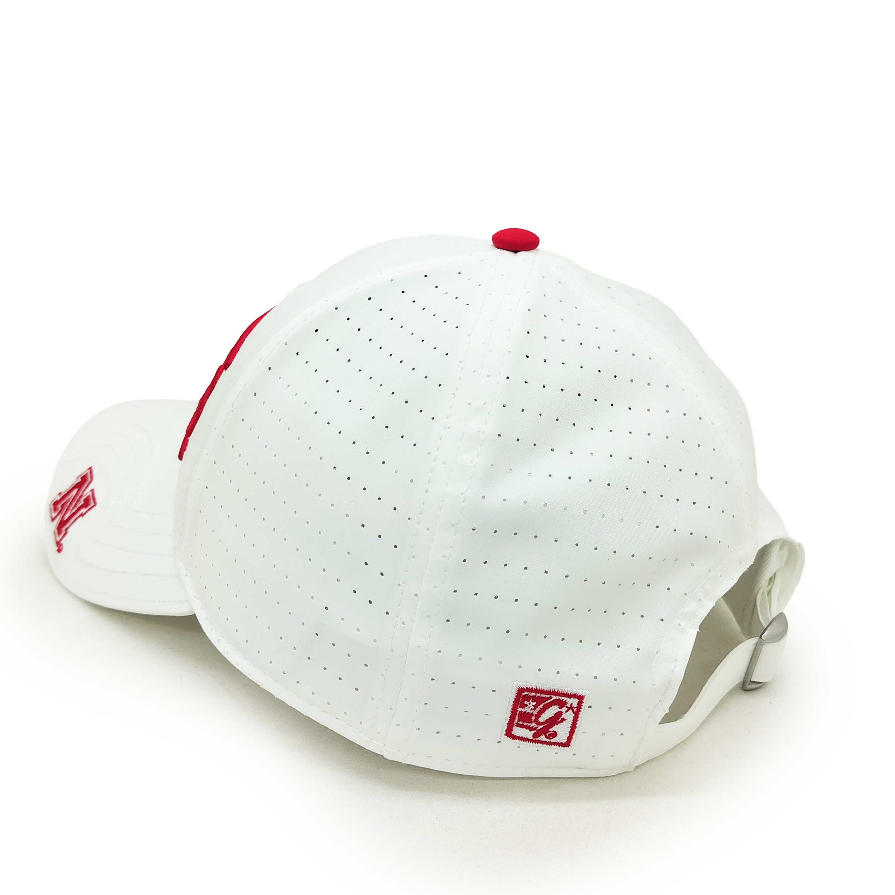 GameChanger Perforated in White Hat, Curved Bill, Strapback - Nebraska Cornhuskers