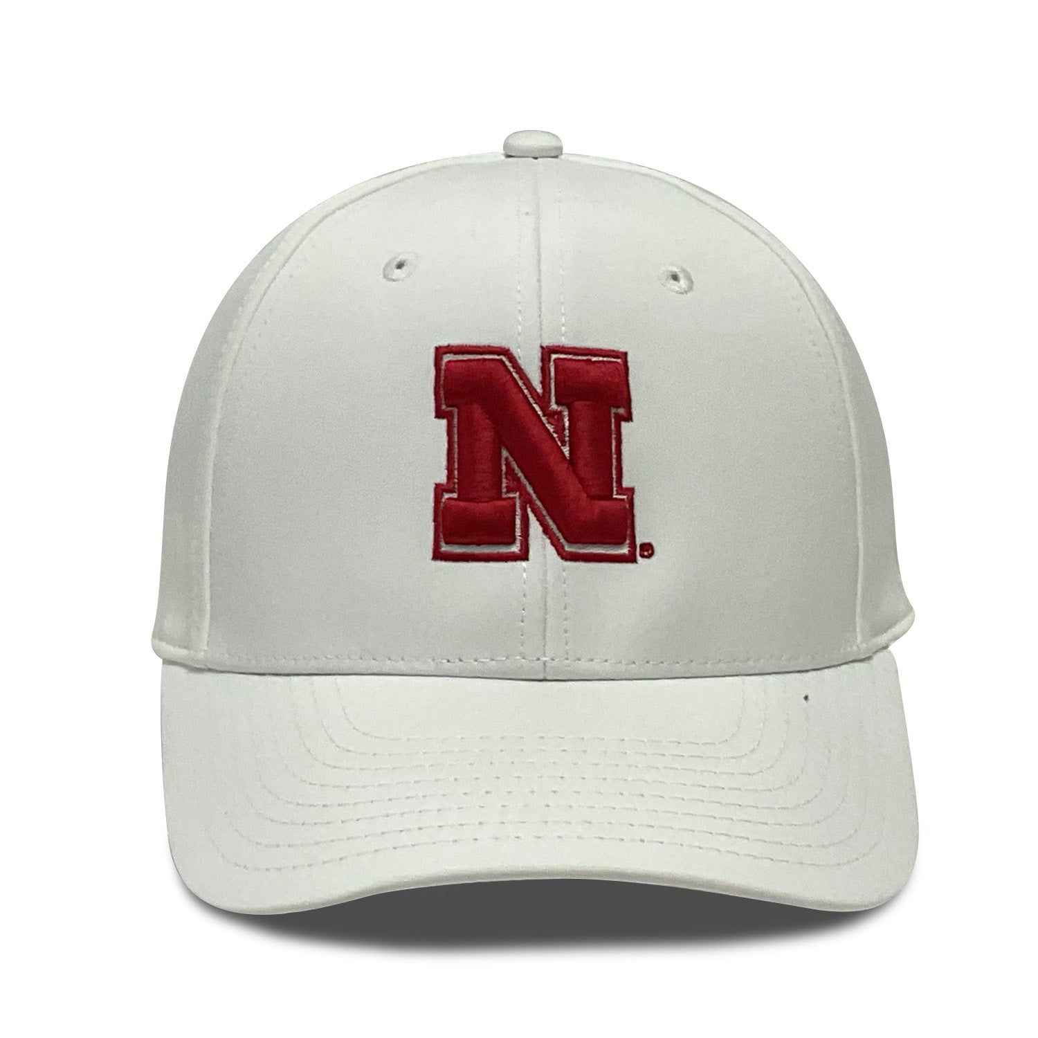 Gamechanger Pre-Curved in White Stretch-Fit Hat, Curved Bill, Fitted - Nebraska Cornhuskers