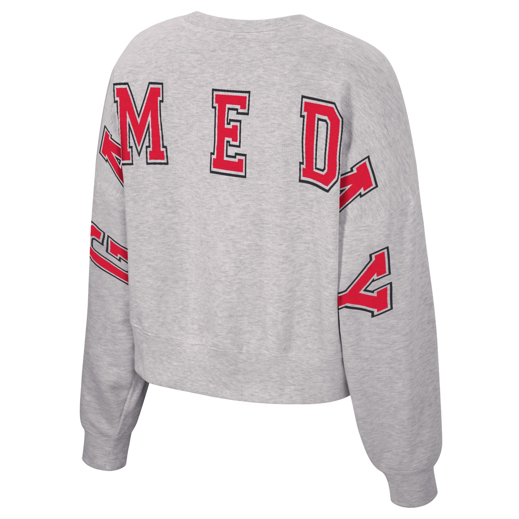 Gameday Fleece Crew in Light Heather Gray - Nebraska Cornhuskers