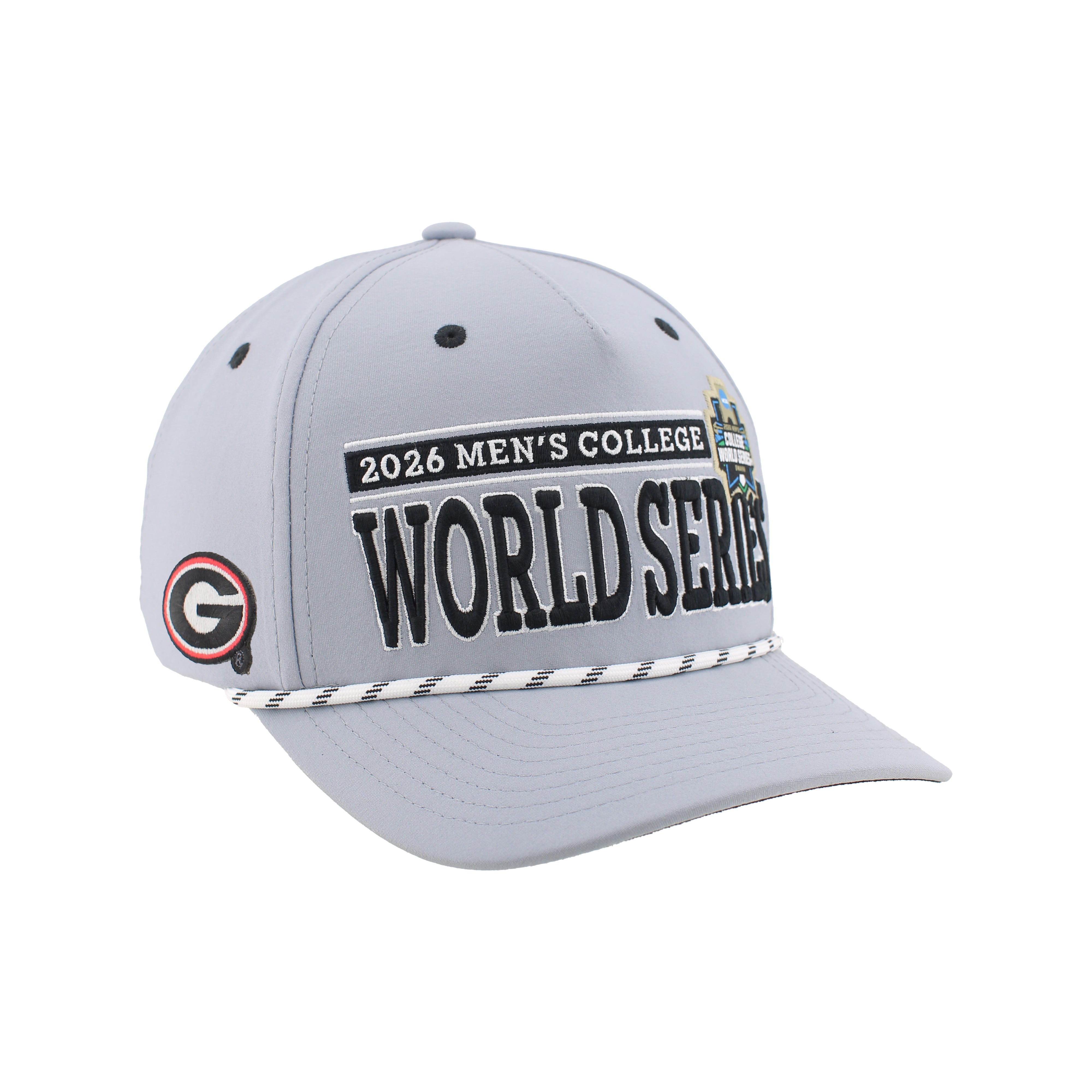 Georgia 2026 CWS Grey Rope Hat, Curved Bill, Snapback - Nebraska Cornhuskers