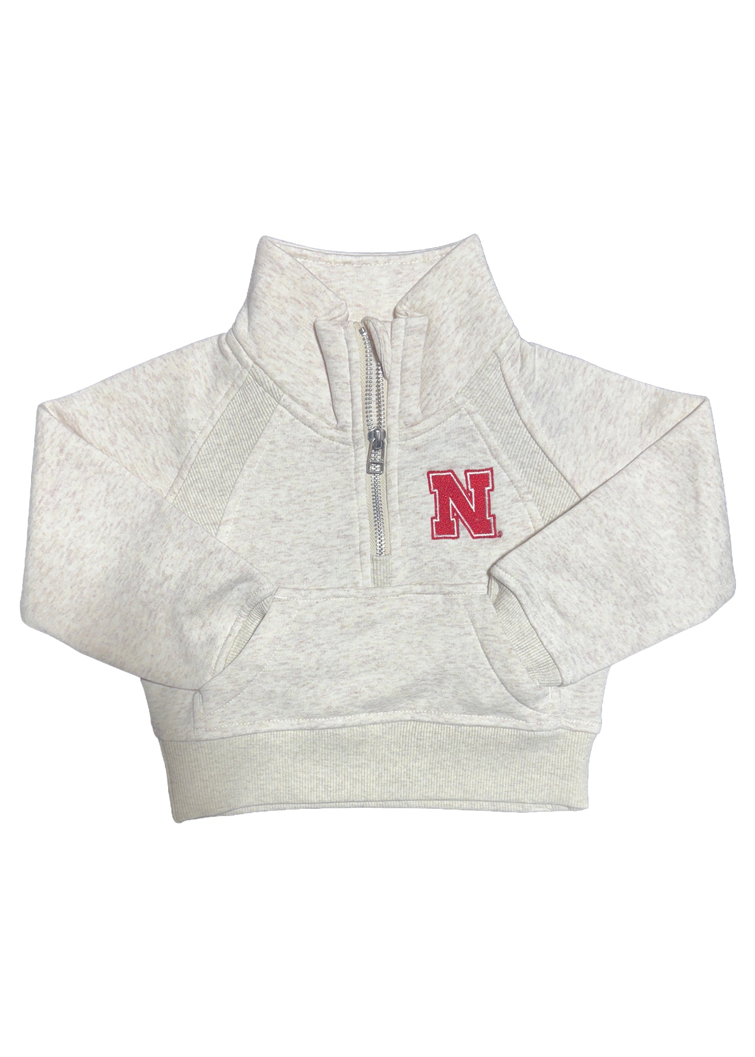 Girls Toddler Cropped Dawn Funnel Neck Half-Zip Sweatshirt Nebraska Cornhuskers