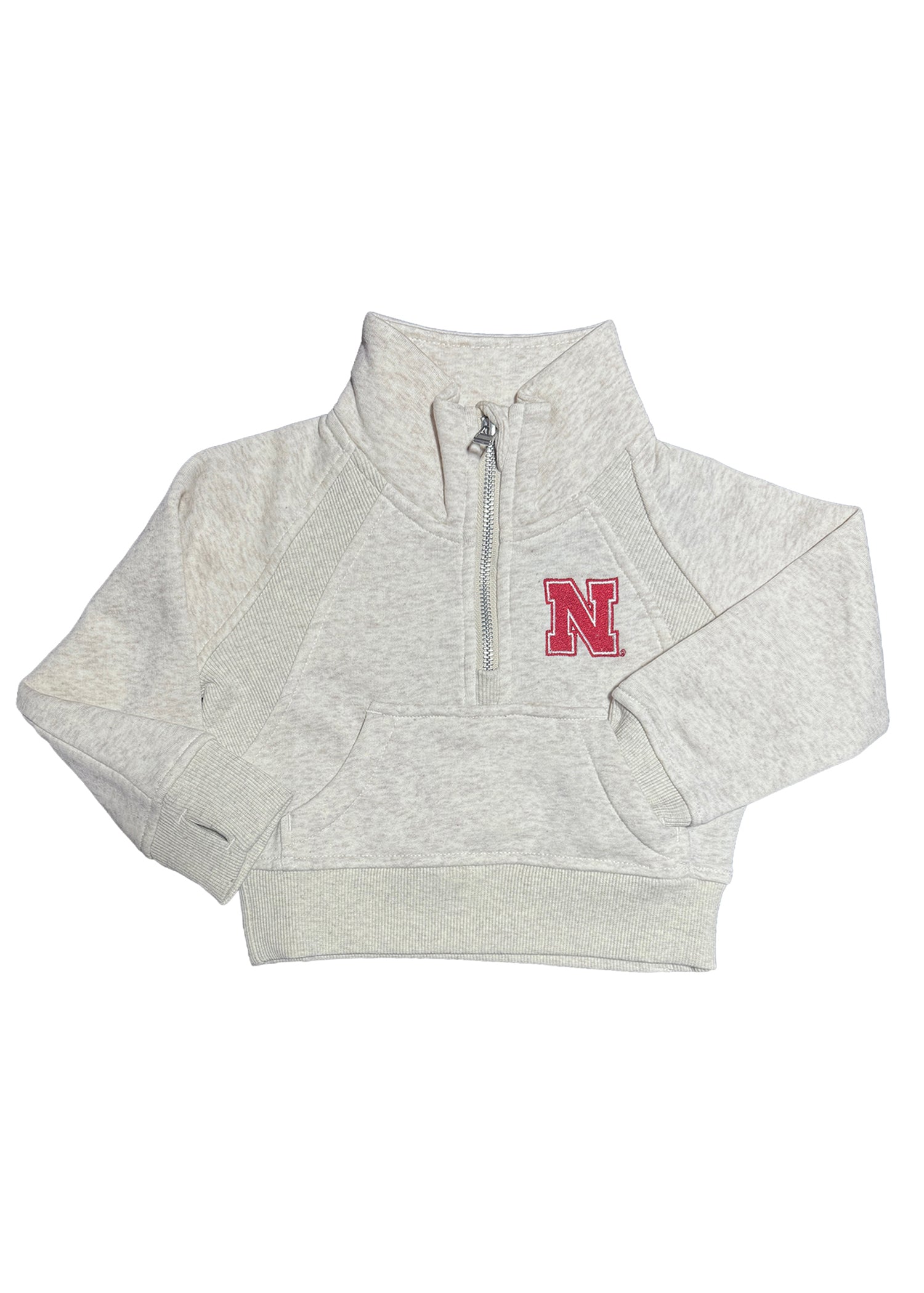 Girls Toddler Cropped Dawn Funnel Neck Half-Zip Sweatshirt Nebraska Cornhuskers