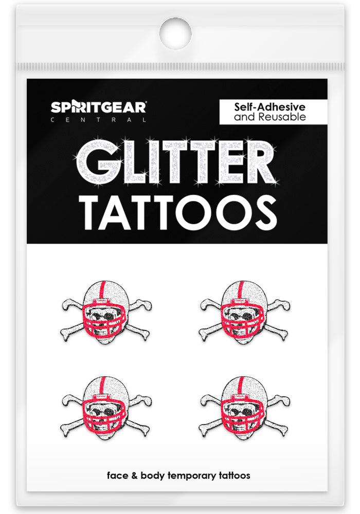 Glitter Tattoos Face Stickers 4 Pack, Blackshirts - Nebraska Cornhuskers