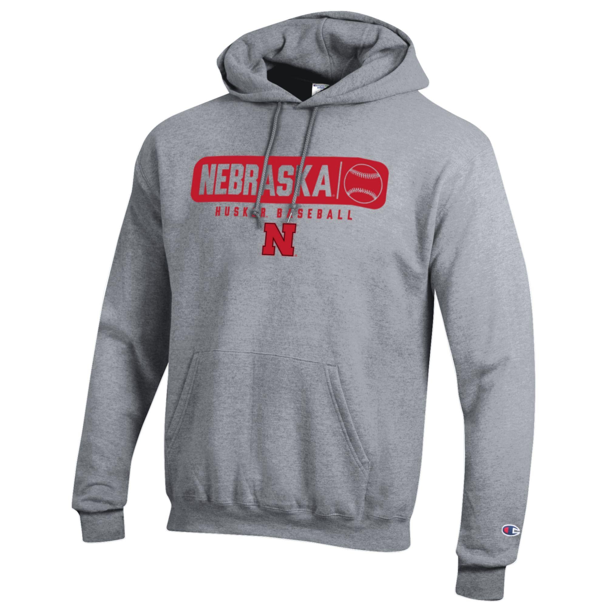 Grey Nebraska Husker Baseball Hoodie - Nebraska Cornhuskers