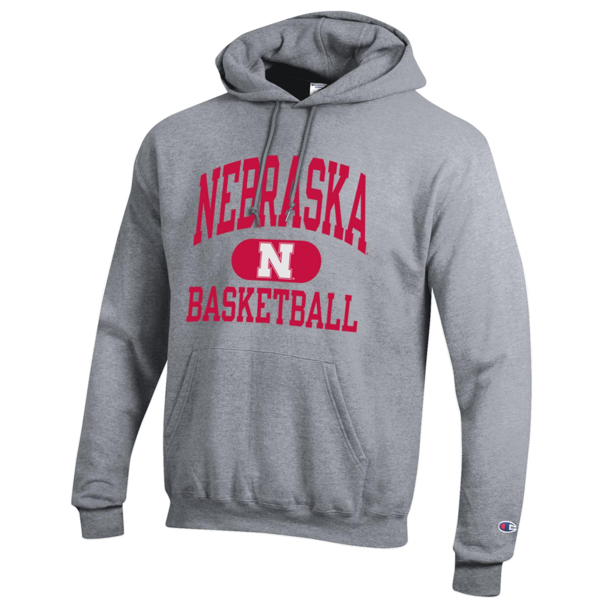 Grey Nebraska N Basketball Hoodie - Nebraska Cornhuskers