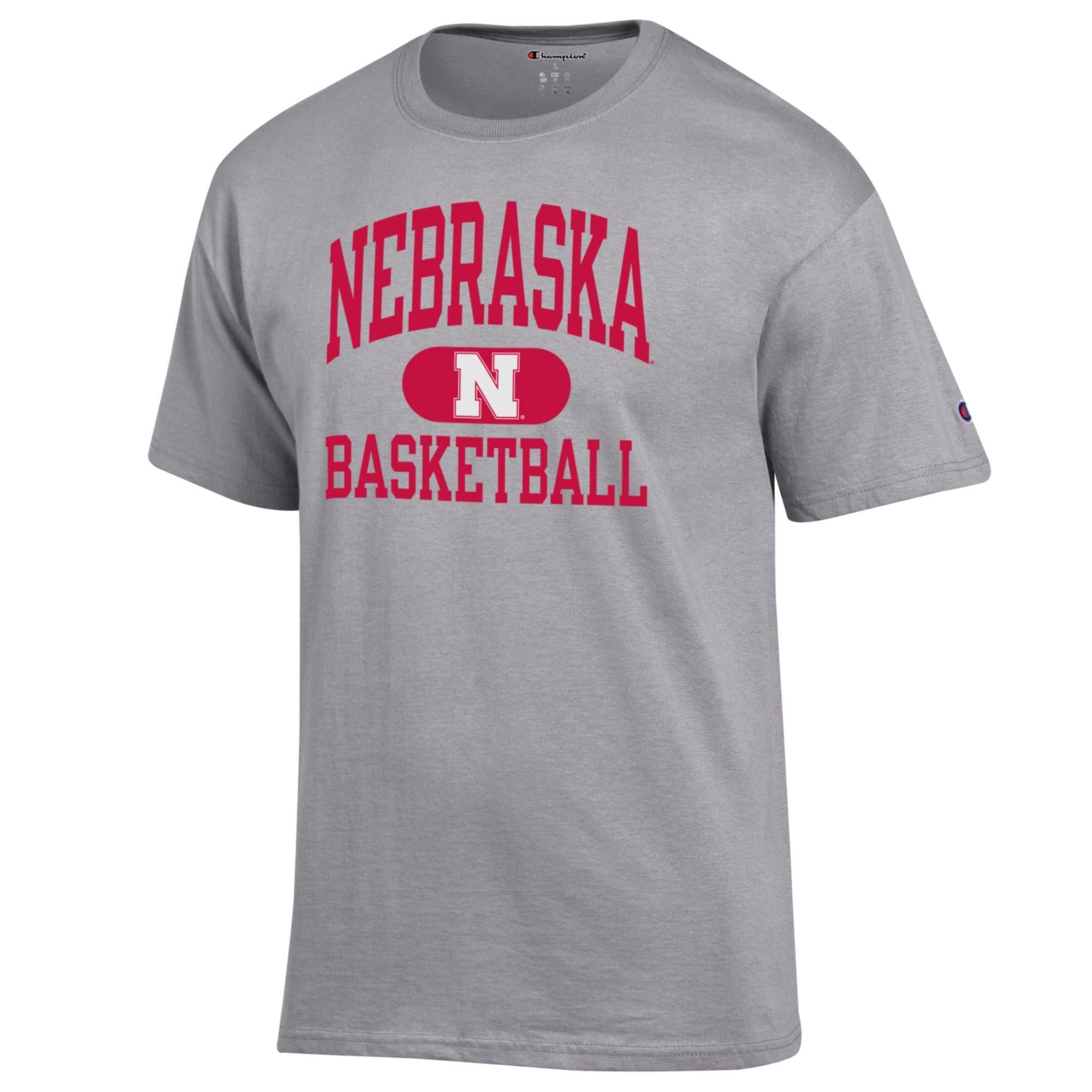 Grey Nebraska N Basketball Tee - Nebraska Cornhuskers